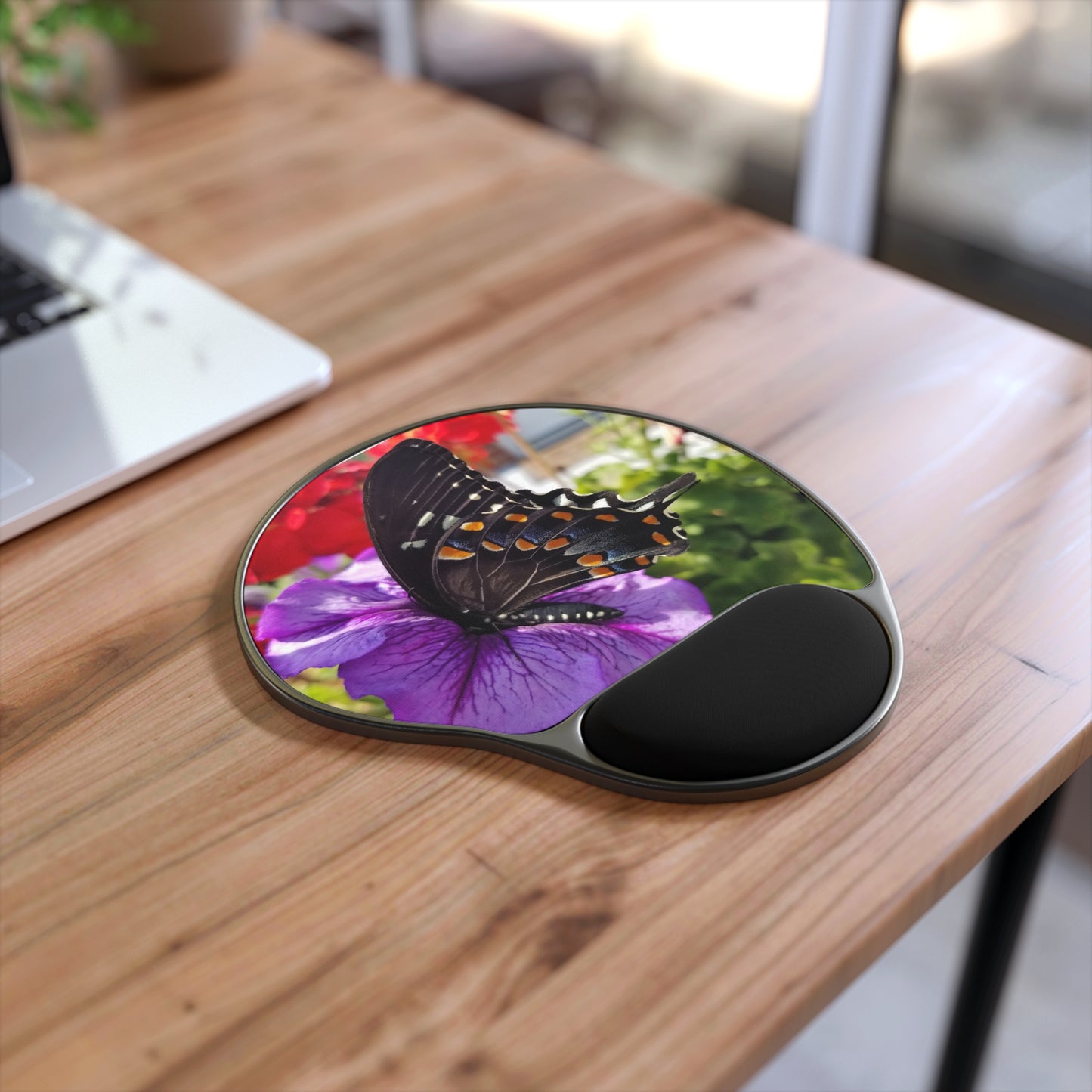 Butterfly Bliss Mouse Pad with Wrist Rest, For 8 Hours of Work and Daydreams of Fluttering Away!