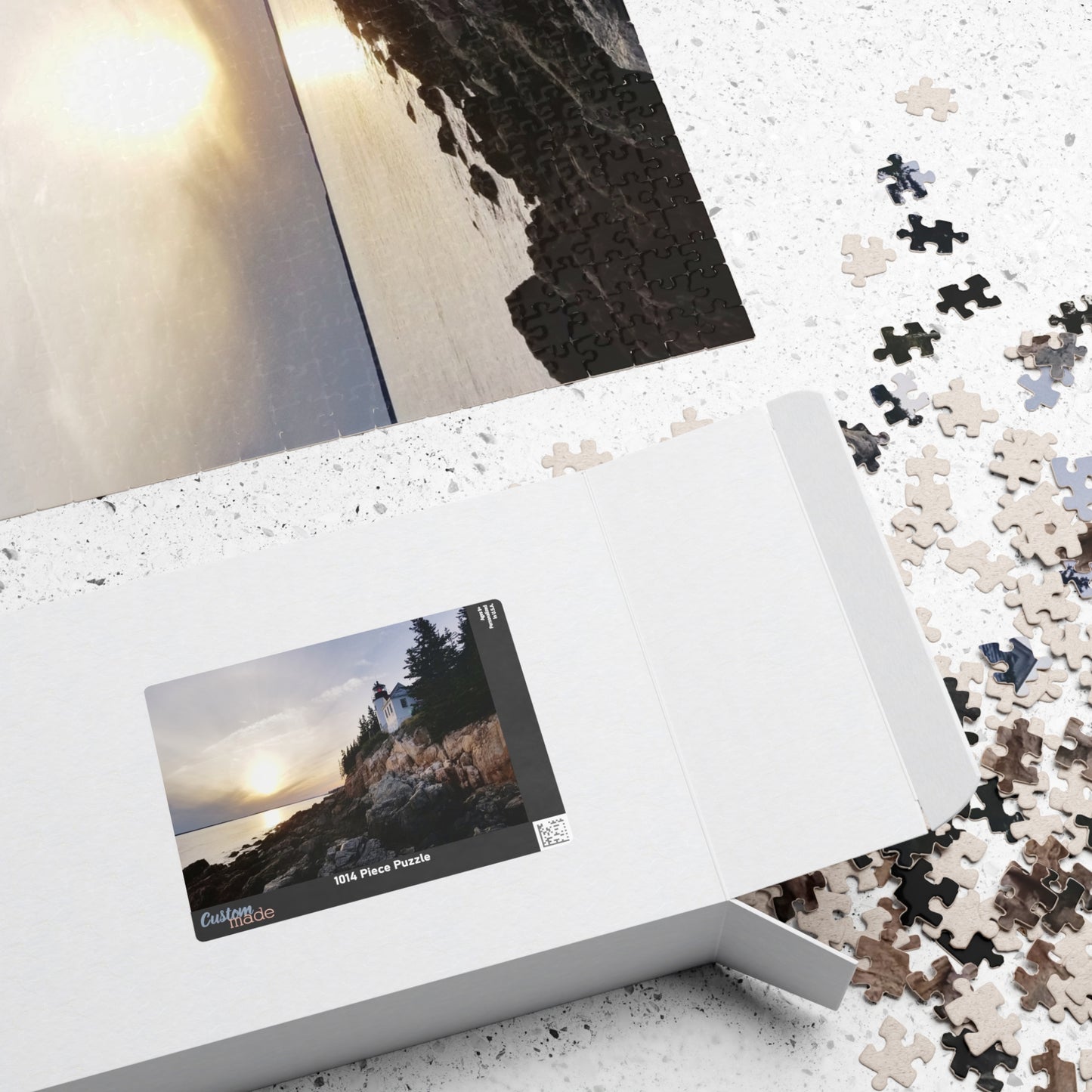 Lighthouse Logic: The Bright Side of Puzzling, Jigsaw Puzzle, Bass Harbor Lighthouse, Scenic Puzzle, Gift Idea for Puzzle Enthusiasts