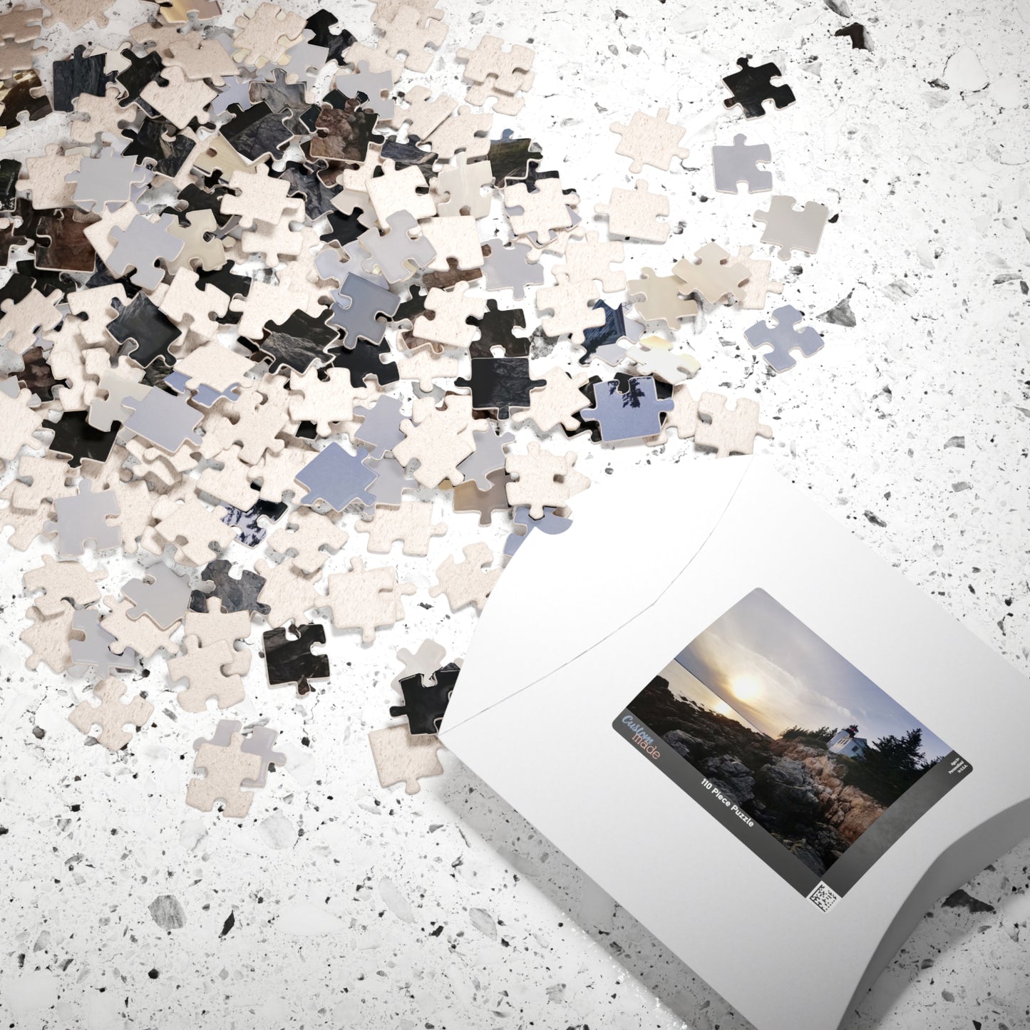 Lighthouse Logic: The Bright Side of Puzzling, Jigsaw Puzzle, Bass Harbor Lighthouse, Scenic Puzzle, Gift Idea for Puzzle Enthusiasts