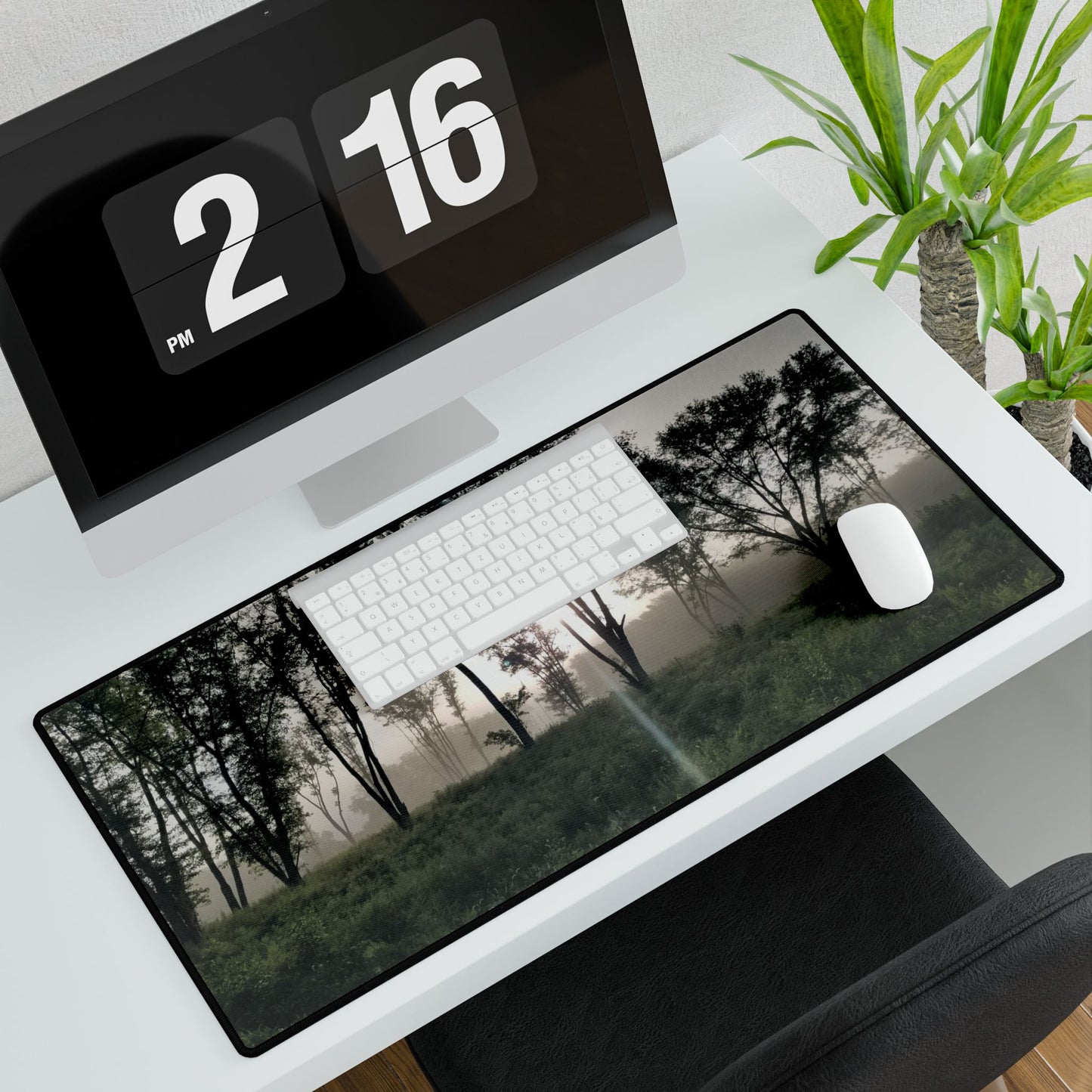 Brain Fog Meets Desk Fog Desk Mats - Foggy Morning, Desk Accessories, Mouse Pad, Office Decor, Desk Organizer, Desk Blotter
