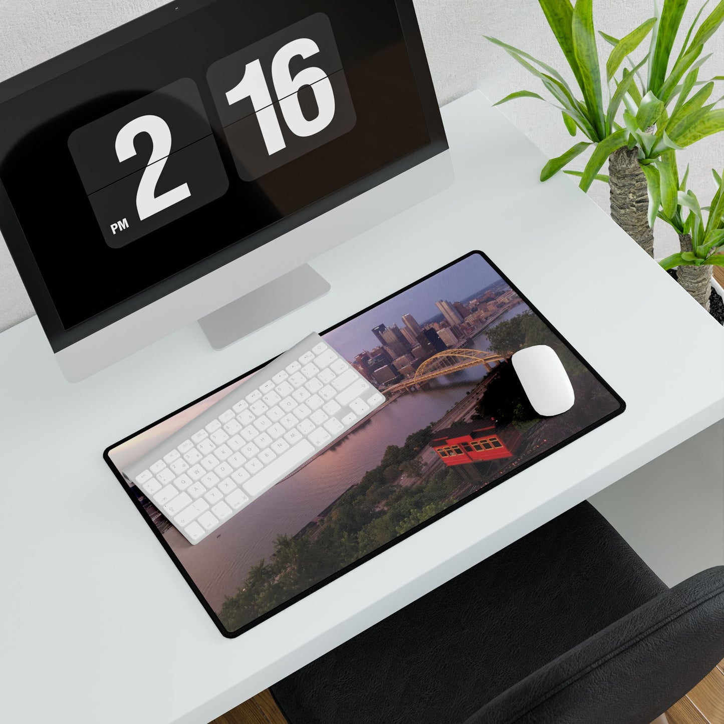Pittsburgh Views: Because Staring at Your Screen All Day is Overrated, Desk Mat, Cityscape Office Decor, River View Gaming Mat, Pittsburgh