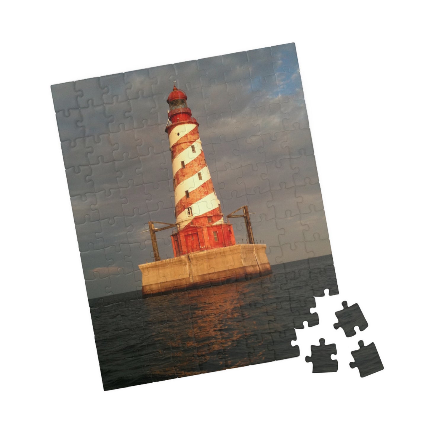 Mystery at White Shoal, Jigsaw Puzzle, White Shoal Lighthouse, Sunrise