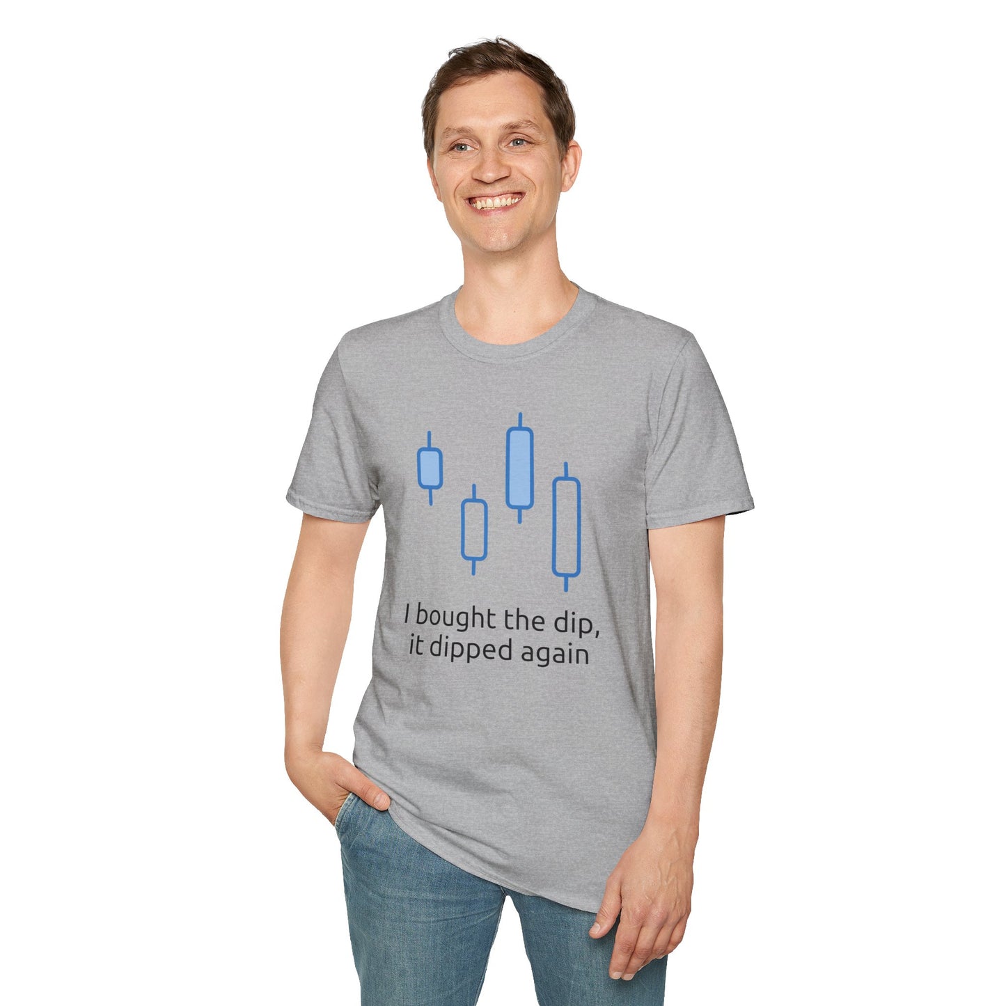 Buying the Dip-Crypto, Unisex T-Shirt - Trendy Financial Market Trader Shirt