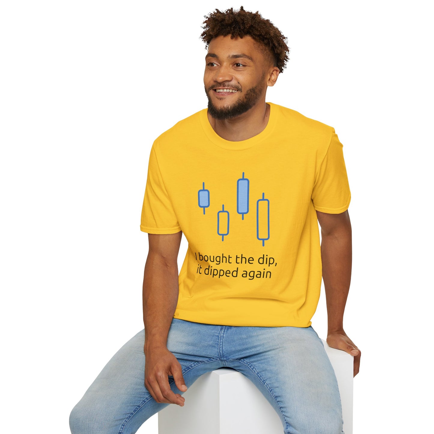 Buying the Dip-Crypto, Unisex T-Shirt - Trendy Financial Market Trader Shirt