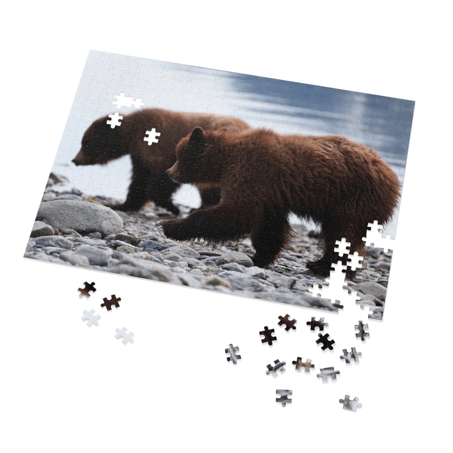 Cuddle Up with Grizzly Cubs!, Jigsaw Puzzle with Tin