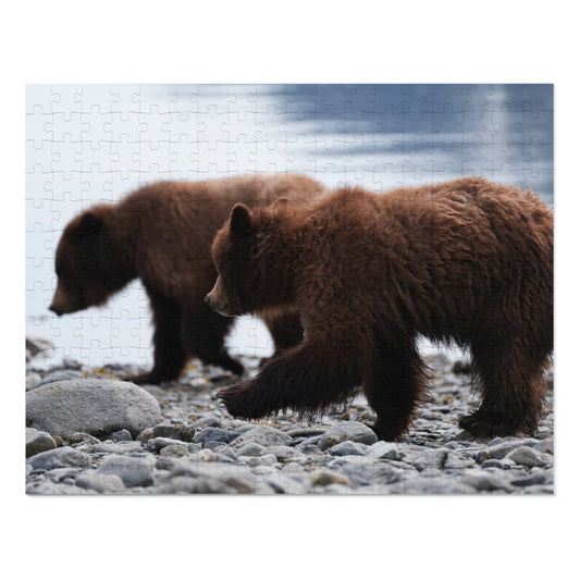 Cuddle Up with Grizzly Cubs!, Jigsaw Puzzle with Tin