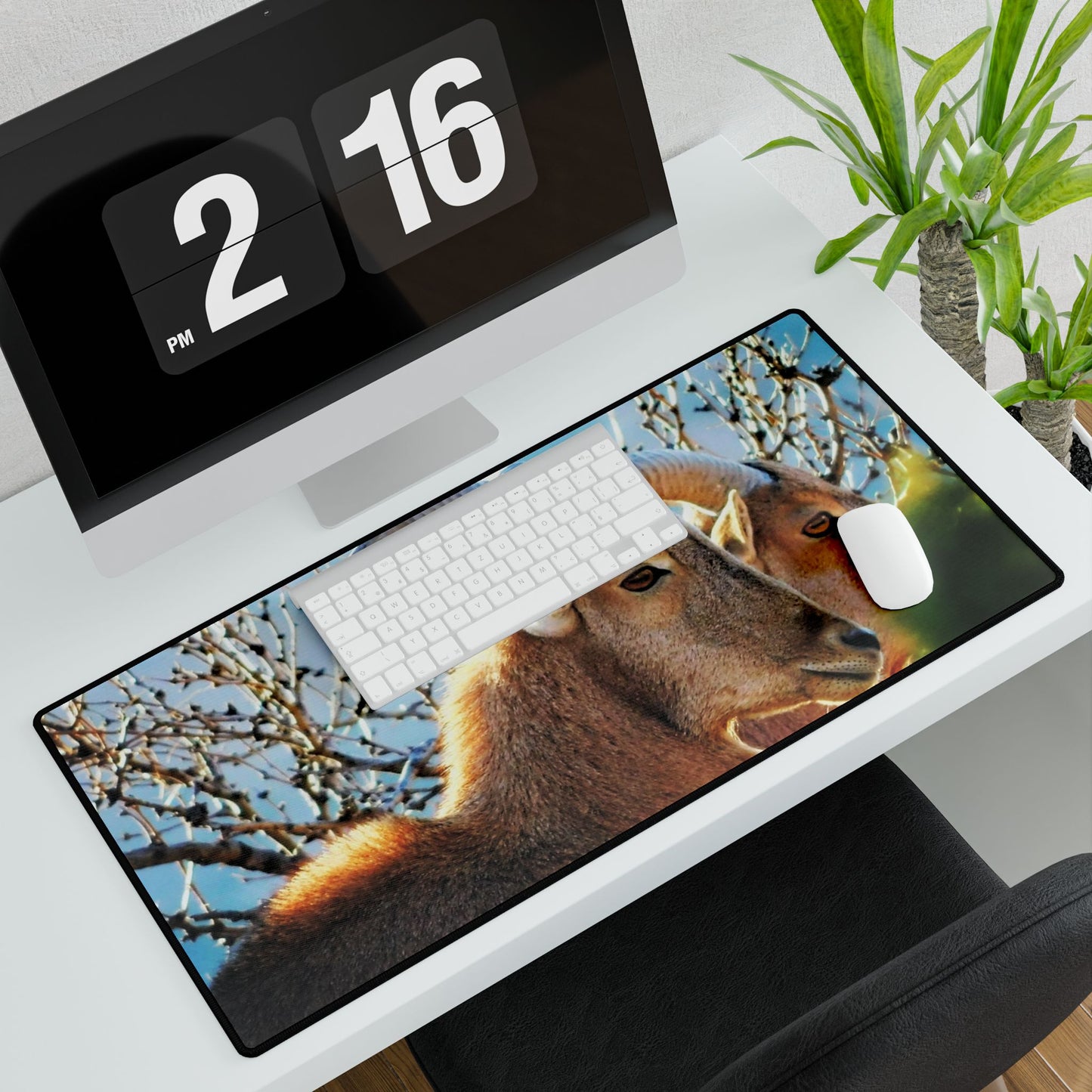 Aoudad Sheep Desk Mat, Workday Escape, One Daydream at a Time