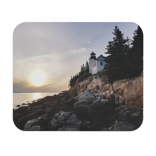 Lost in Thought, Found in Bass Harbor Lighthouse Mouse Pad (Rectangle)