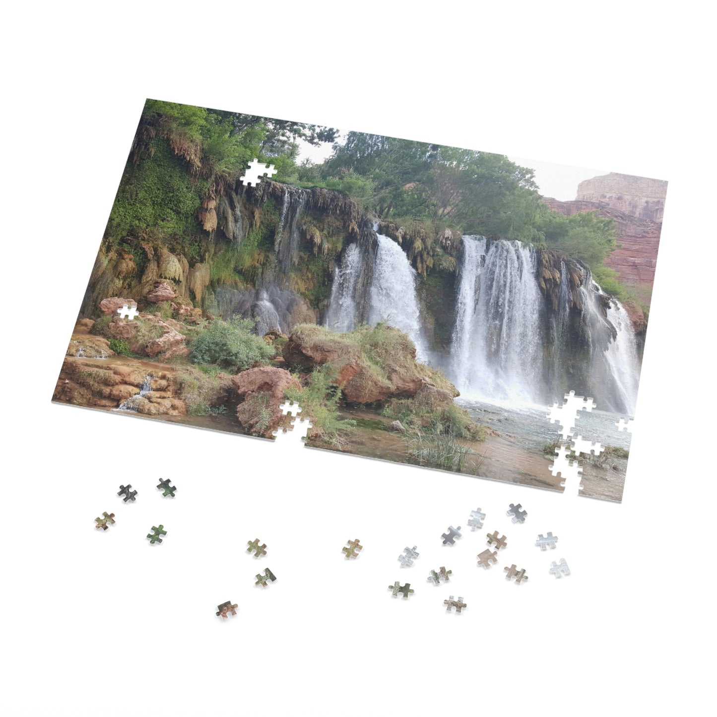 Waterfall Wonders: Puzzle Your Way to Paradise, Jigsaw Puzzle, Arizona Waterfall