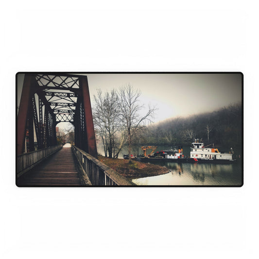 Foggy Mornings & Beached Boats: Just Another Day on the Mon - Nautical Office Decor Gift, Mouse Pad, Desk Accessory, Workstation