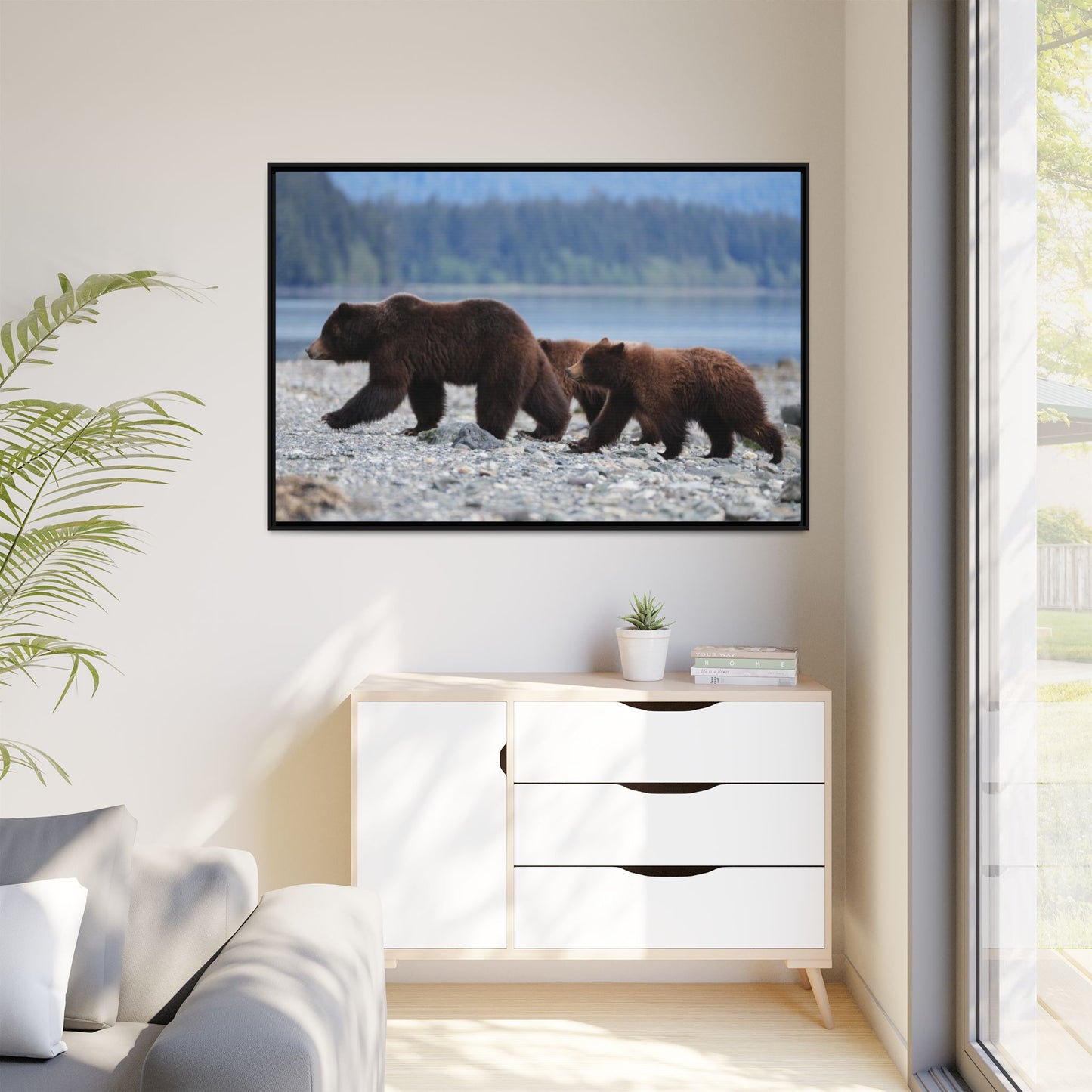 Mother Grizzly Bear & Cubs