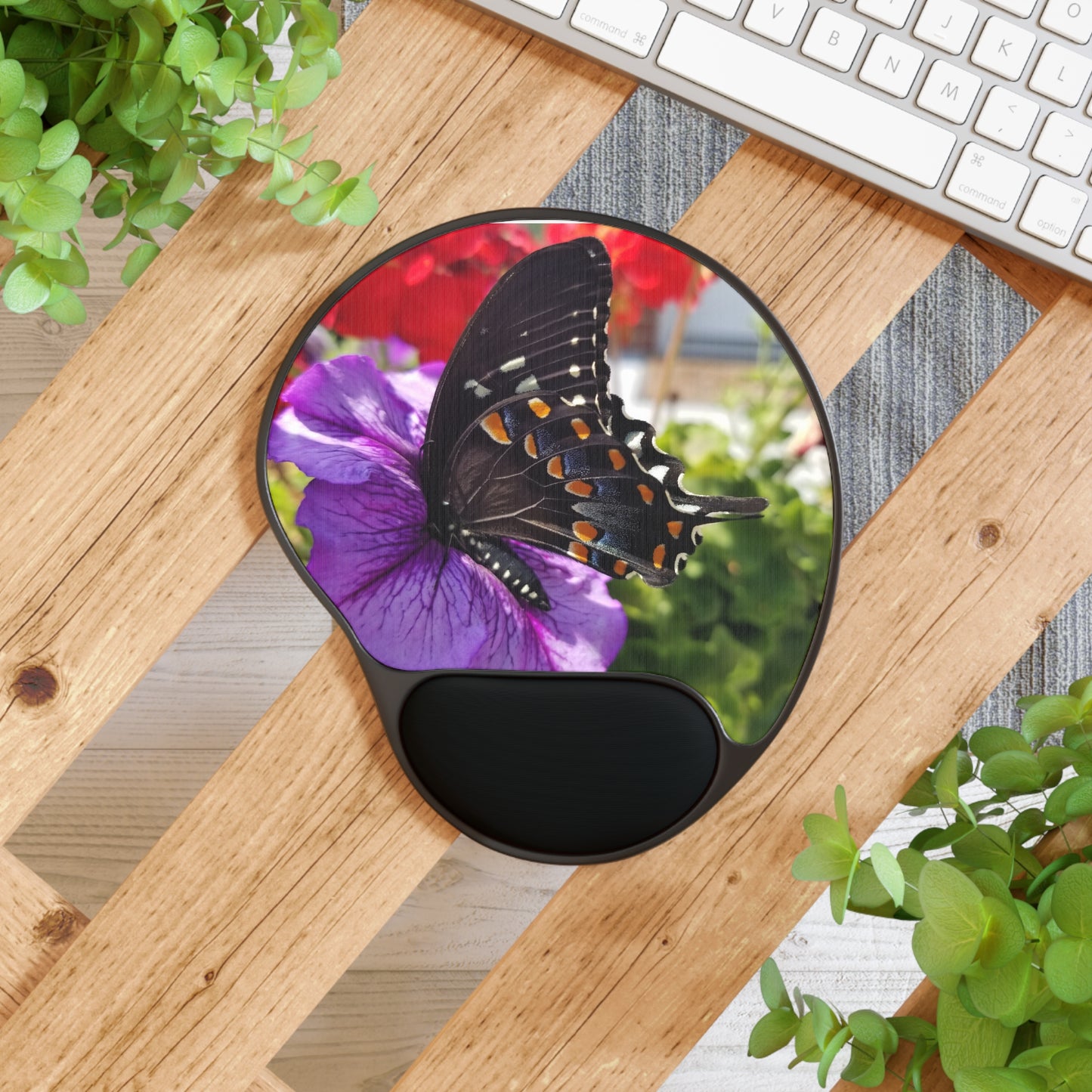 Butterfly Bliss Mouse Pad with Wrist Rest, For 8 Hours of Work and Daydreams of Fluttering Away!