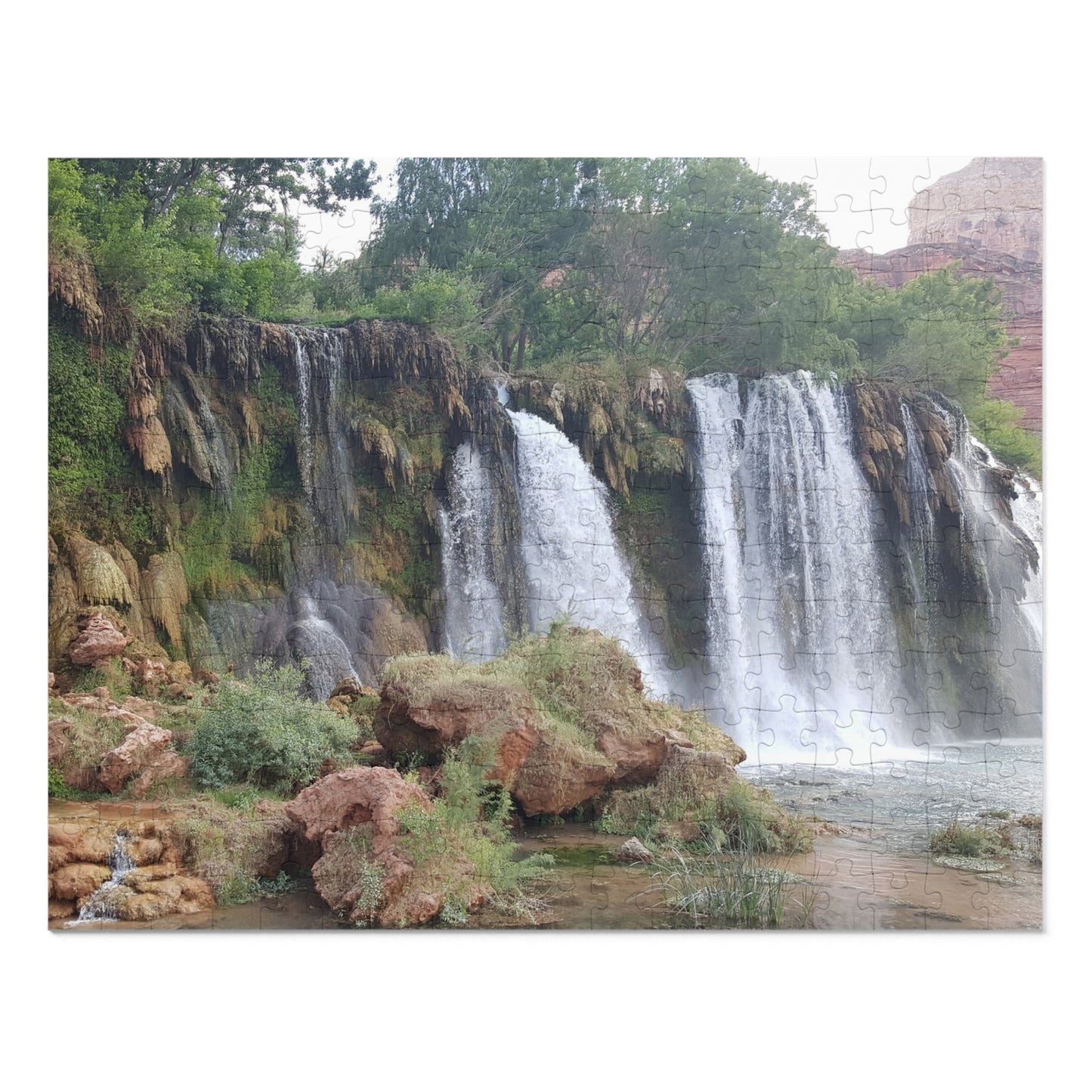 Waterfall Wonders: Puzzle Your Way to Paradise, Jigsaw Puzzle, Arizona Waterfall