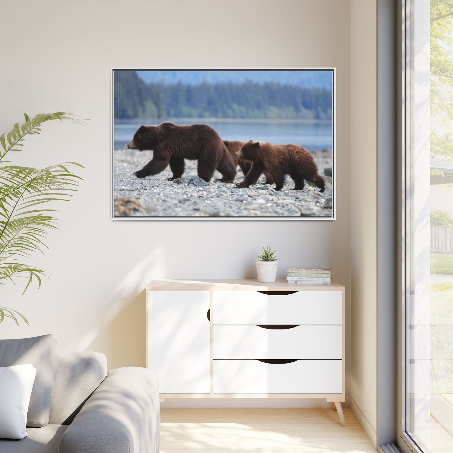 Mother Grizzly Bear & Cubs