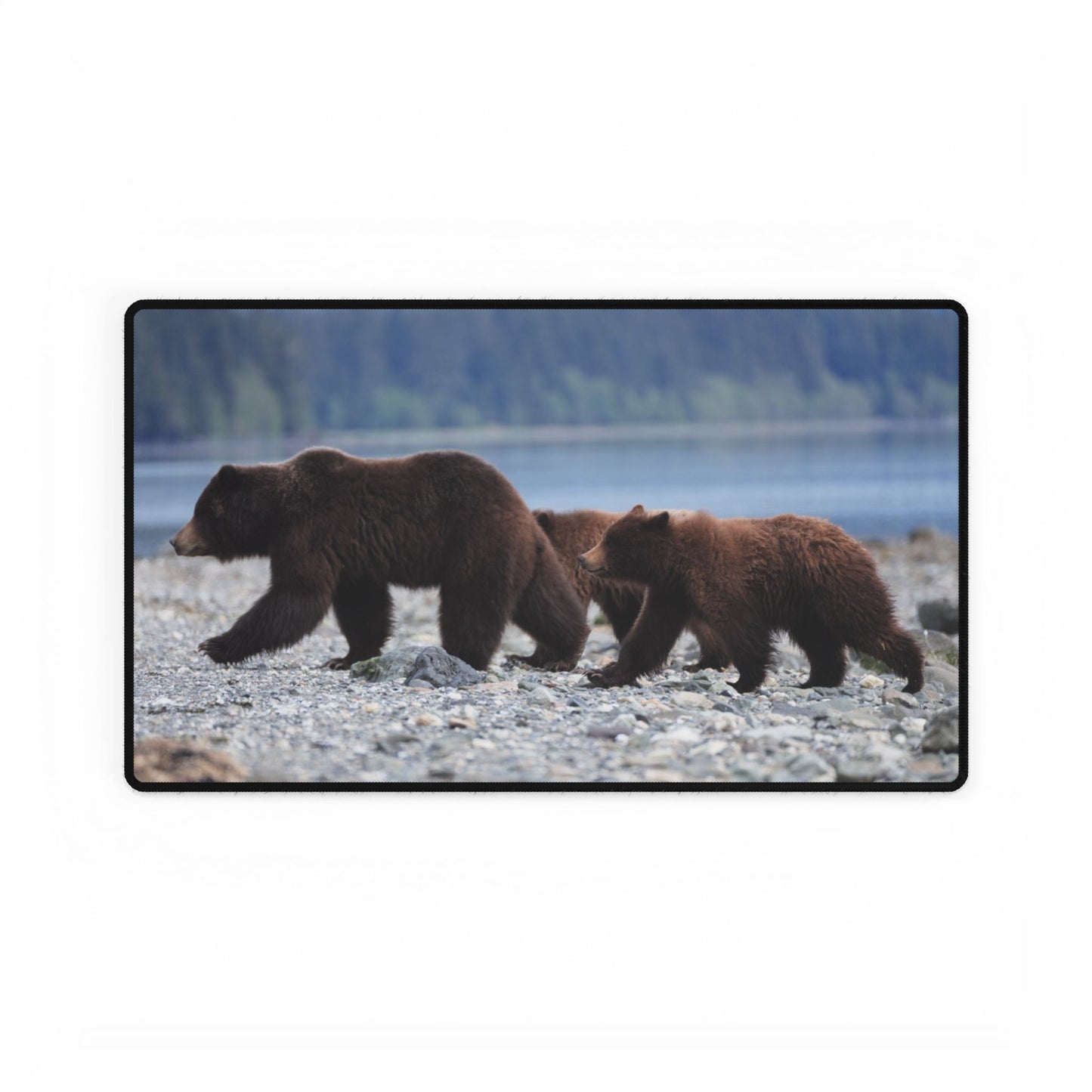 Mama Grizzly Desk Mat, Survive the Workday Like a Bear on Coffee