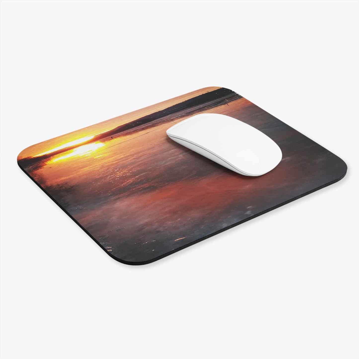 Drifting Through Work Like Ice on the Ohio River, Rectangle Mouse Pad, Icy Ohio River Design, Office Decor, Computer Pad