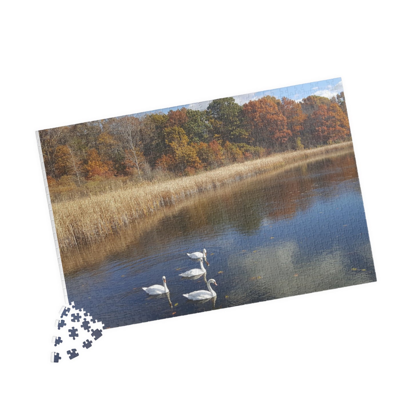 Swan Dive into Puzzling Serenity, Jigsaw Puzzle, Nature Scene, Relaxing Activity, Wildlife Lover Gift