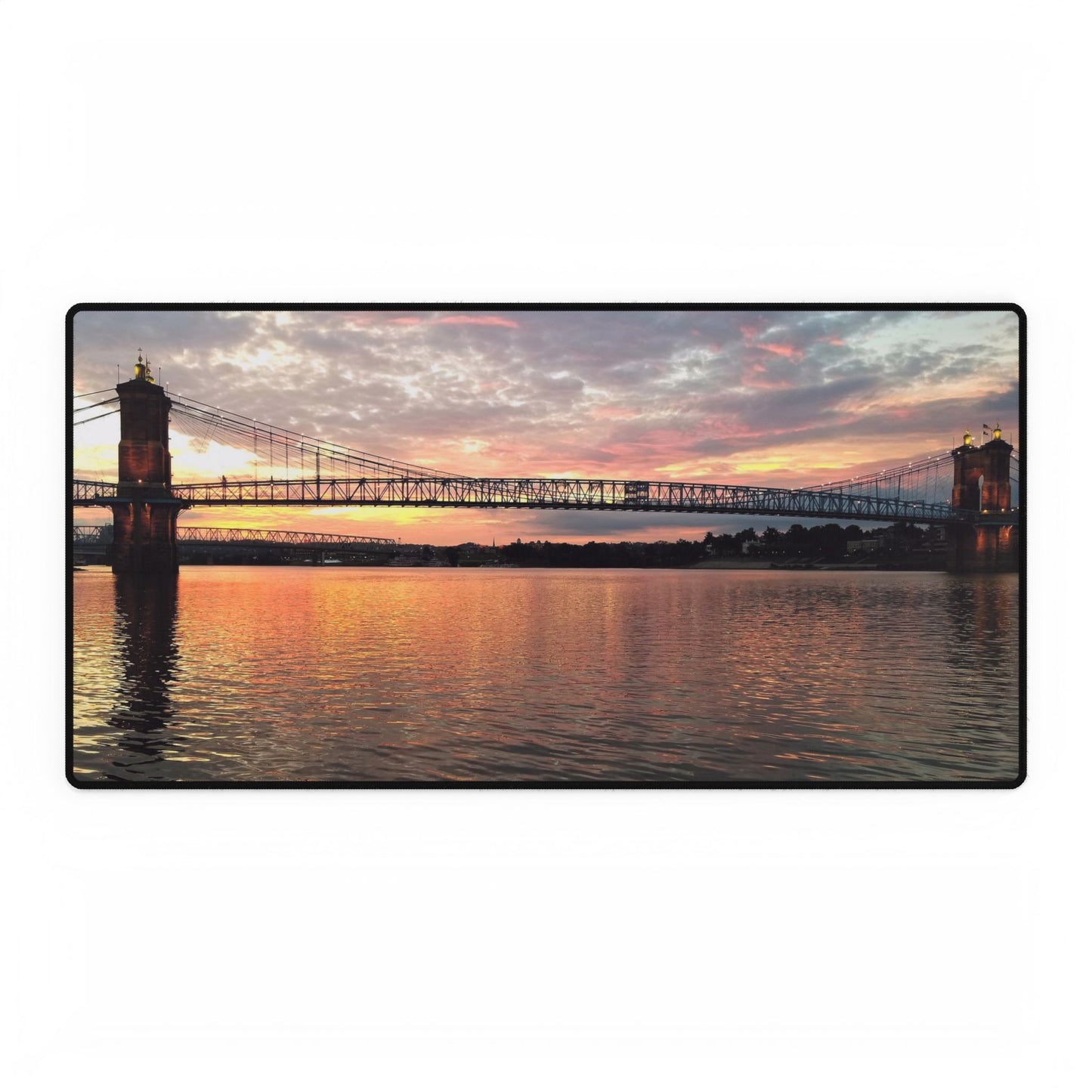 Ohio River Bridge Desk Mat, Cross the Bridge to Daydreams