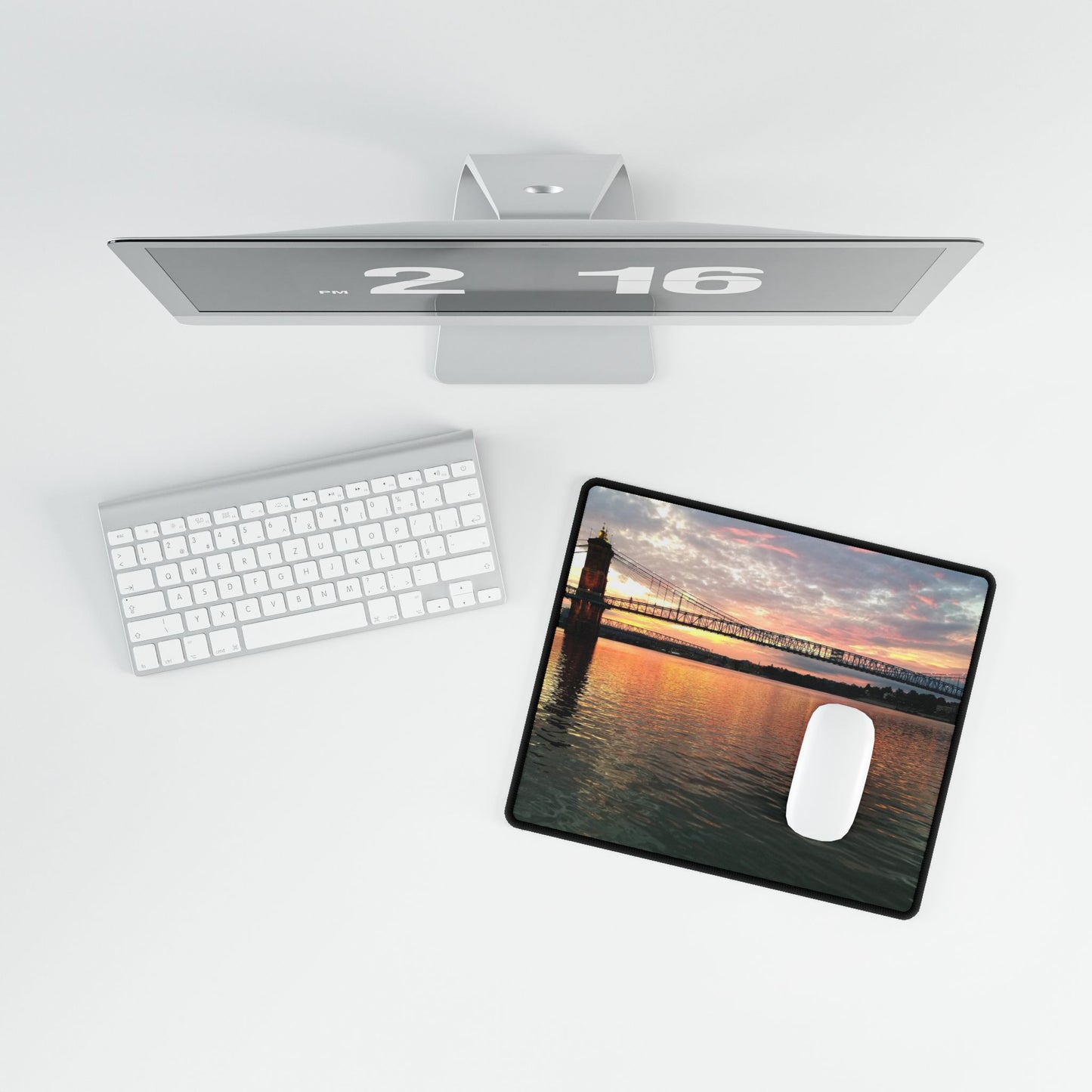 Ohio River Bridge Desk Mat, Cross the Bridge to Daydreams