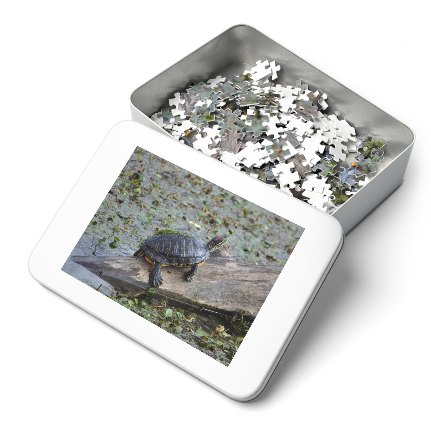 Shell-ebrate Sunbathing!, Jigsaw Puzzle with Tin