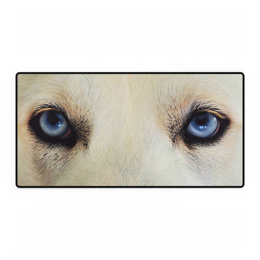 Work Hard, Human—Treats Don’t Buy Themselves Desk Mats, Siberian Husky's watching eyes - for dog lovers, home office decor, gift for pet owners, desk accessory, animal lover desk mat