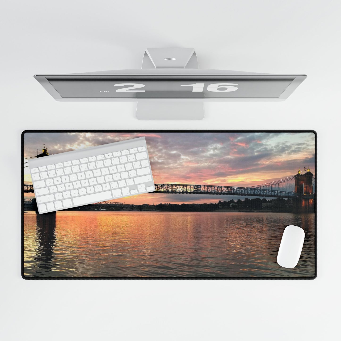 Ohio River Bridge Desk Mat, Cross the Bridge to Daydreams