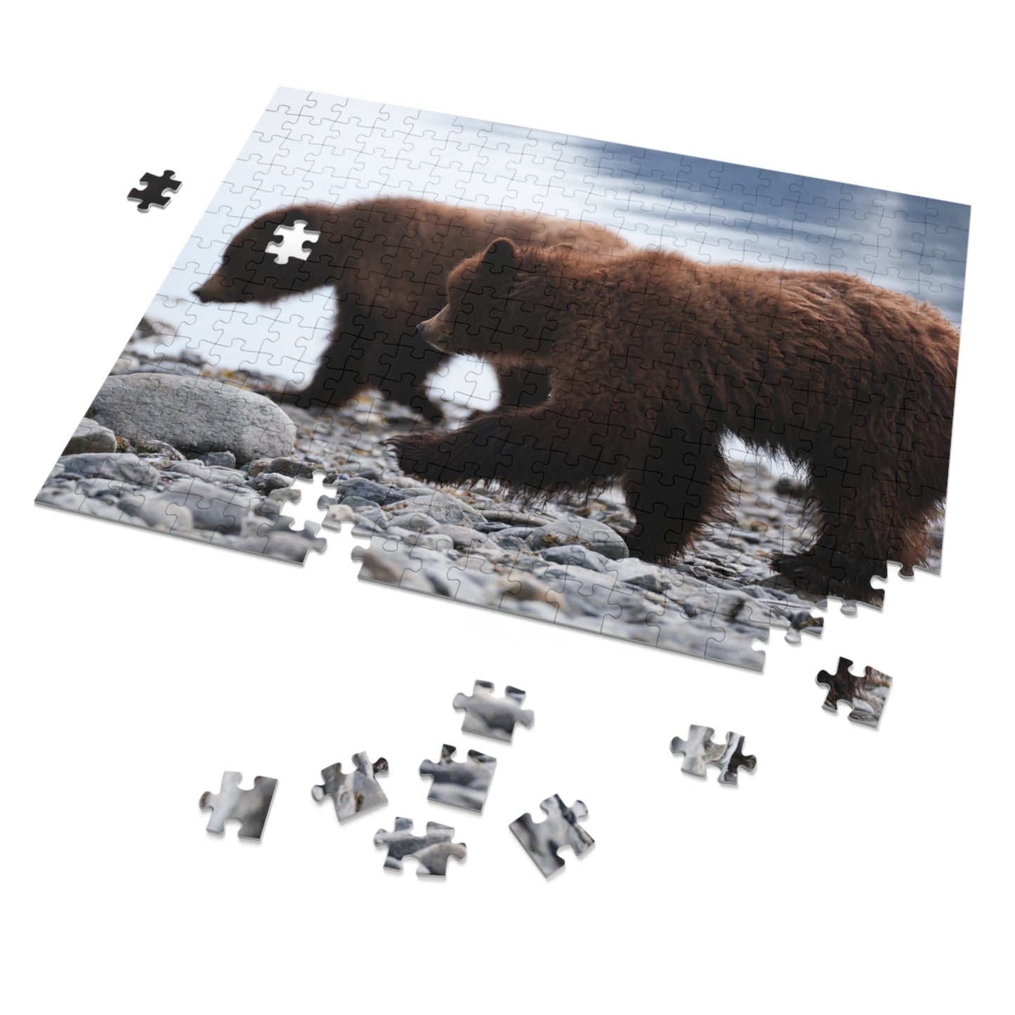 Cuddle Up with Grizzly Cubs!, Jigsaw Puzzle with Tin