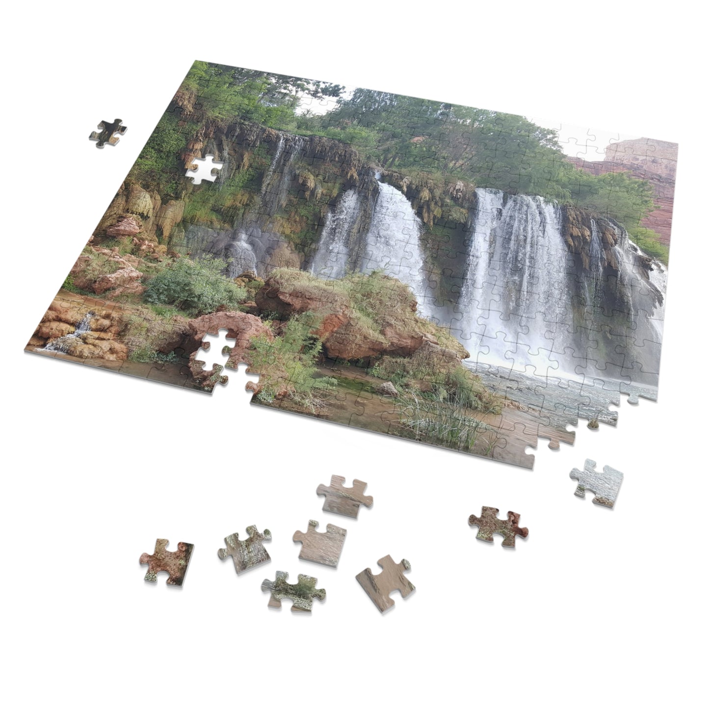 Waterfall Wonders: Puzzle Your Way to Paradise, Jigsaw Puzzle, Arizona Waterfall