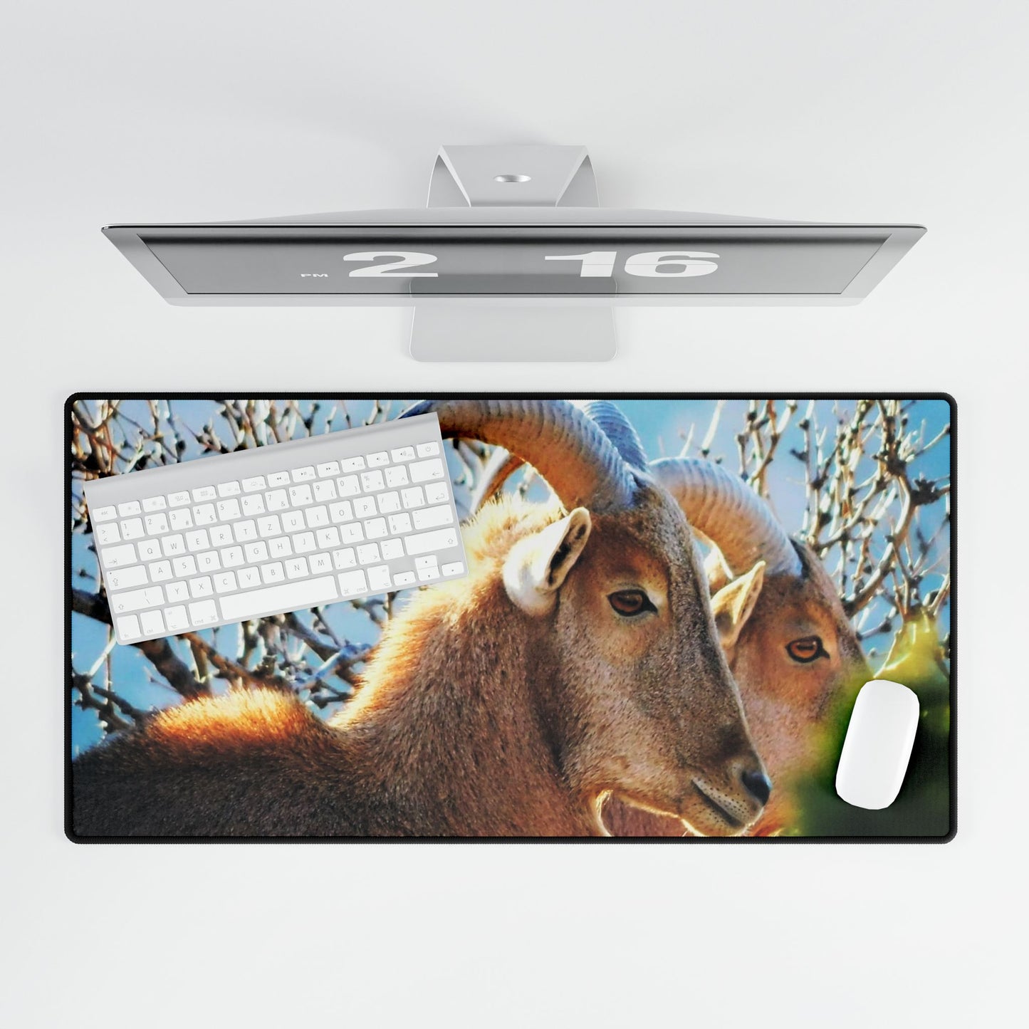 Aoudad Sheep Desk Mat, Workday Escape, One Daydream at a Time