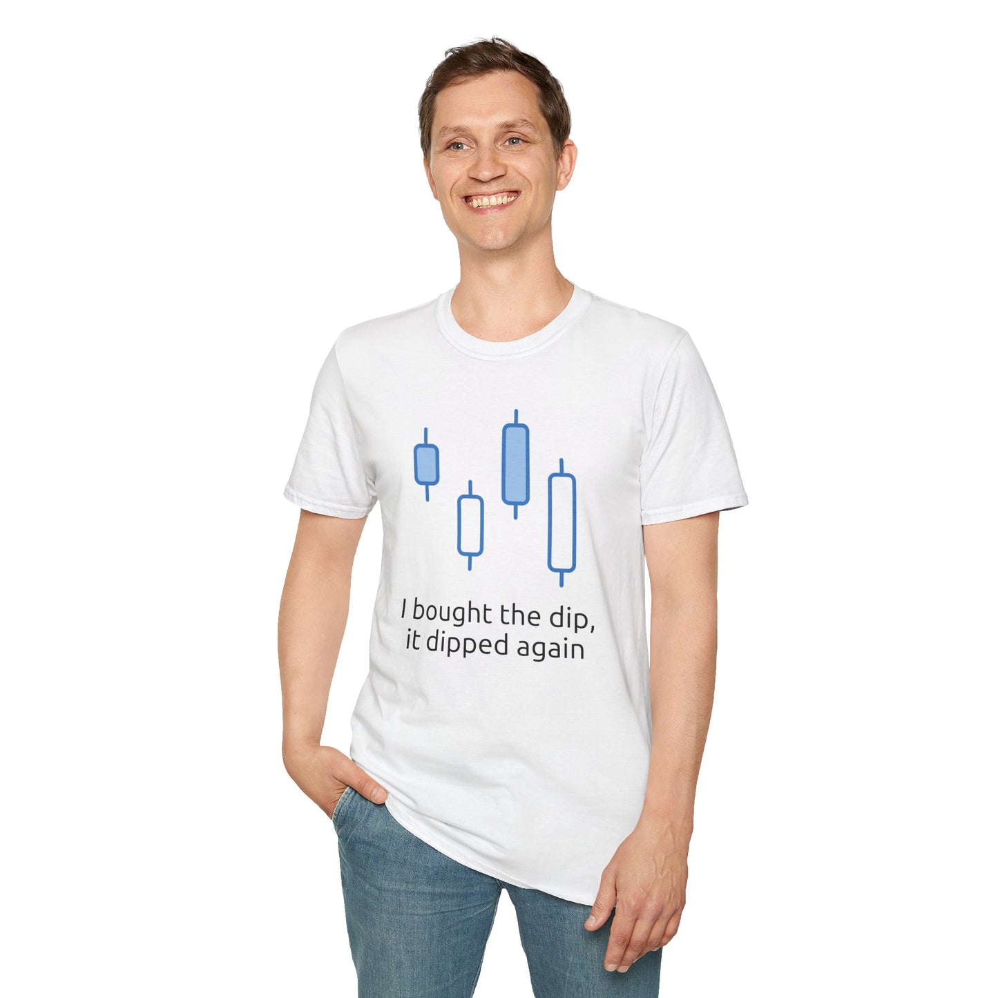 Buying the Dip-Crypto, Unisex T-Shirt - Trendy Financial Market Trader Shirt