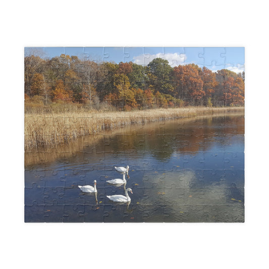 Swan Dive into Puzzling Serenity, Jigsaw Puzzle, Nature Scene, Relaxing Activity, Wildlife Lover Gift