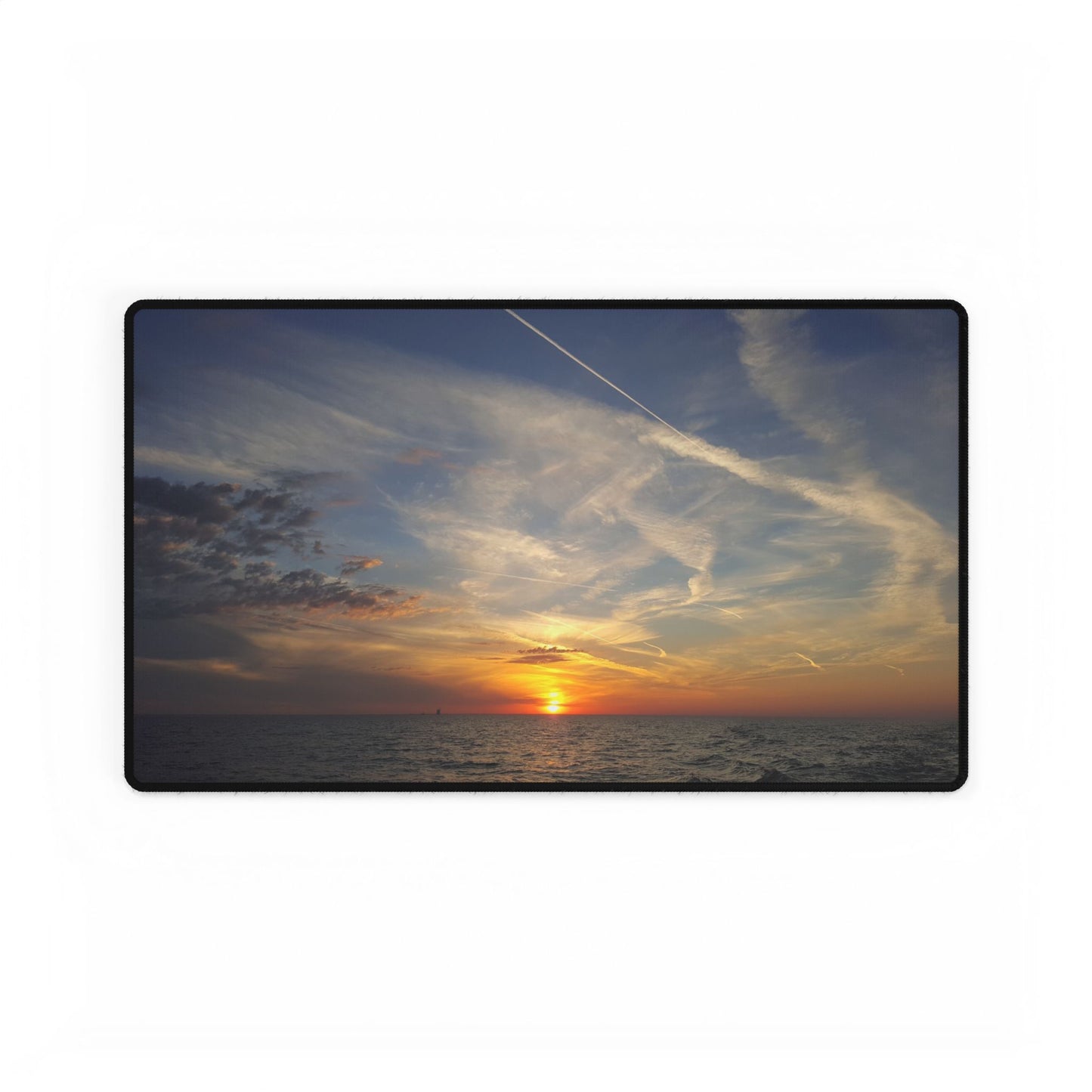 Sunset Serenity: Your Desk’s Ticket to Lake Erie Bliss, Desk Mat, Office Accessories, Work Desk Decor, Mouse Pad, Desk Pad