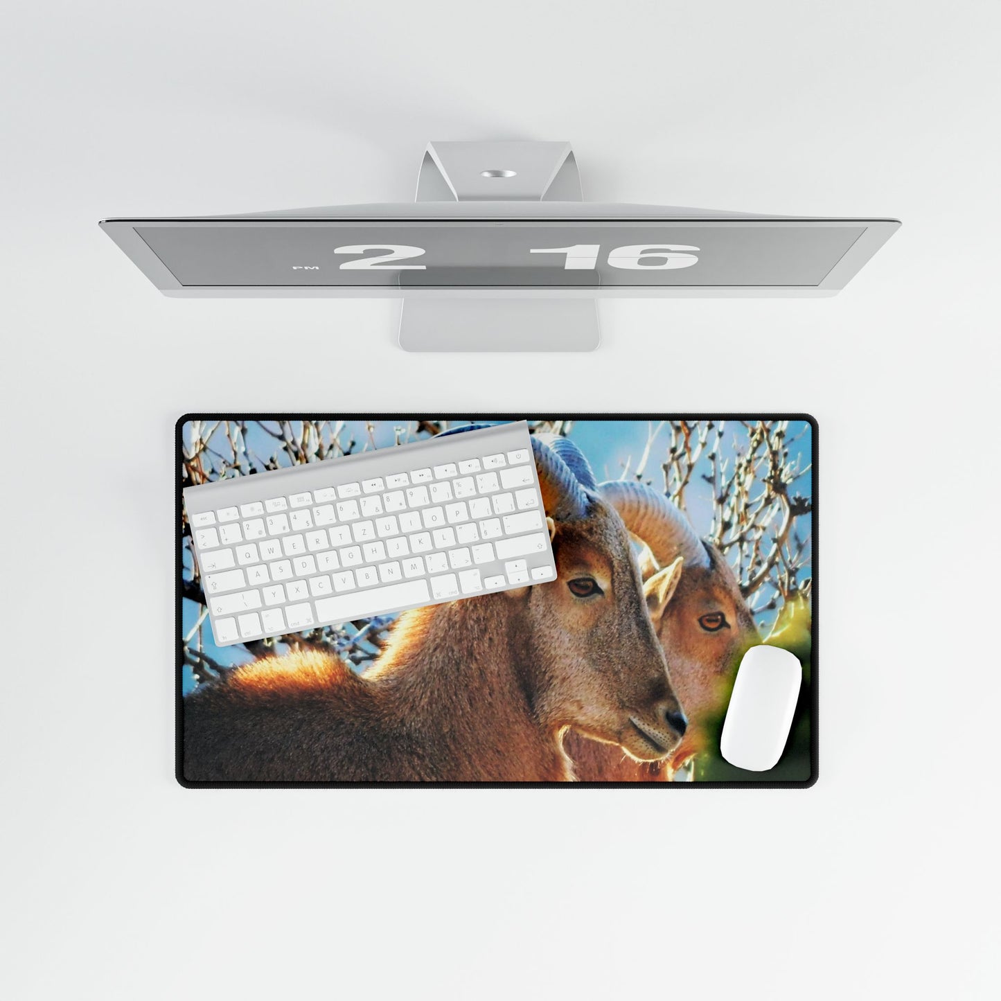 Aoudad Sheep Desk Mat, Workday Escape, One Daydream at a Time