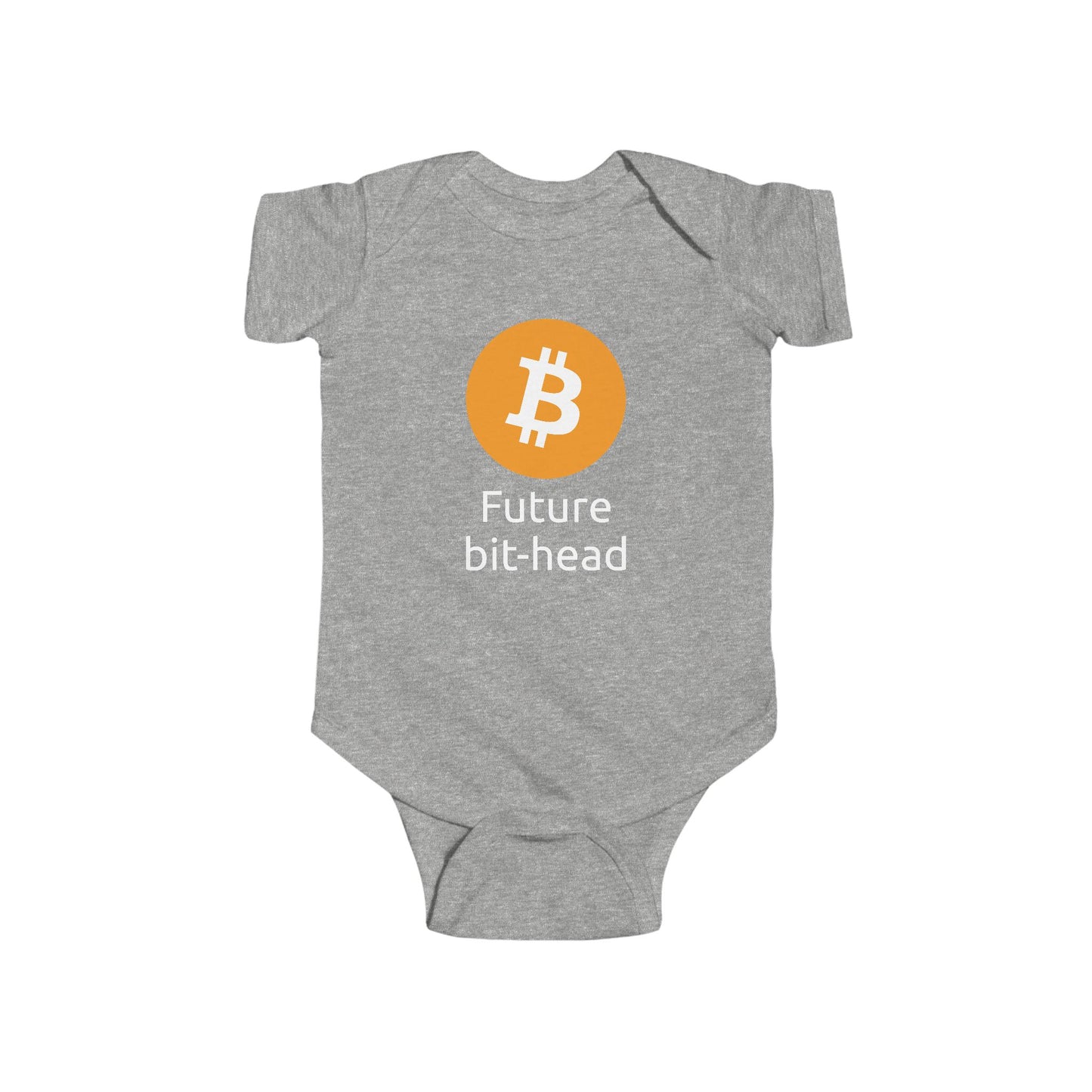 Lil HODLer The Future Bit Head Fine Jersey Bodysuit (dark colors), Future Cryptocurrency Enthusiast, Digital Currency Baby Clothes, Bitcoin