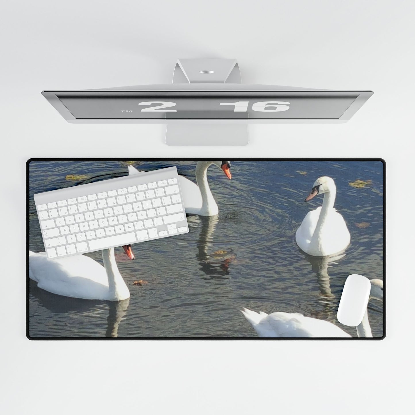 Swanning Around at Work: Because Who Doesn’t Love a Good Float?, Desk Mats, Nature Desk Accessory, Workspace Decor, Office Desk Pad, Desk Blotter, Home Office Gift