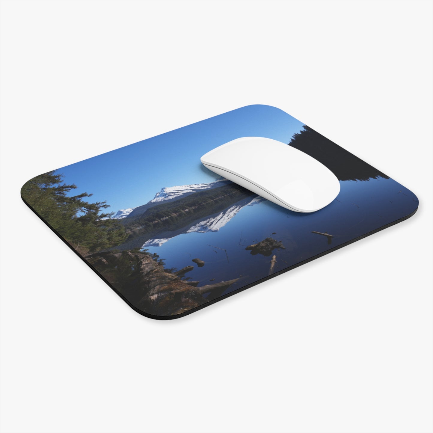 Reflections on a Lake… and on How Long Until Lunch, Rectangle Mouse Pad, Office Decor, Gift for Nature Lover