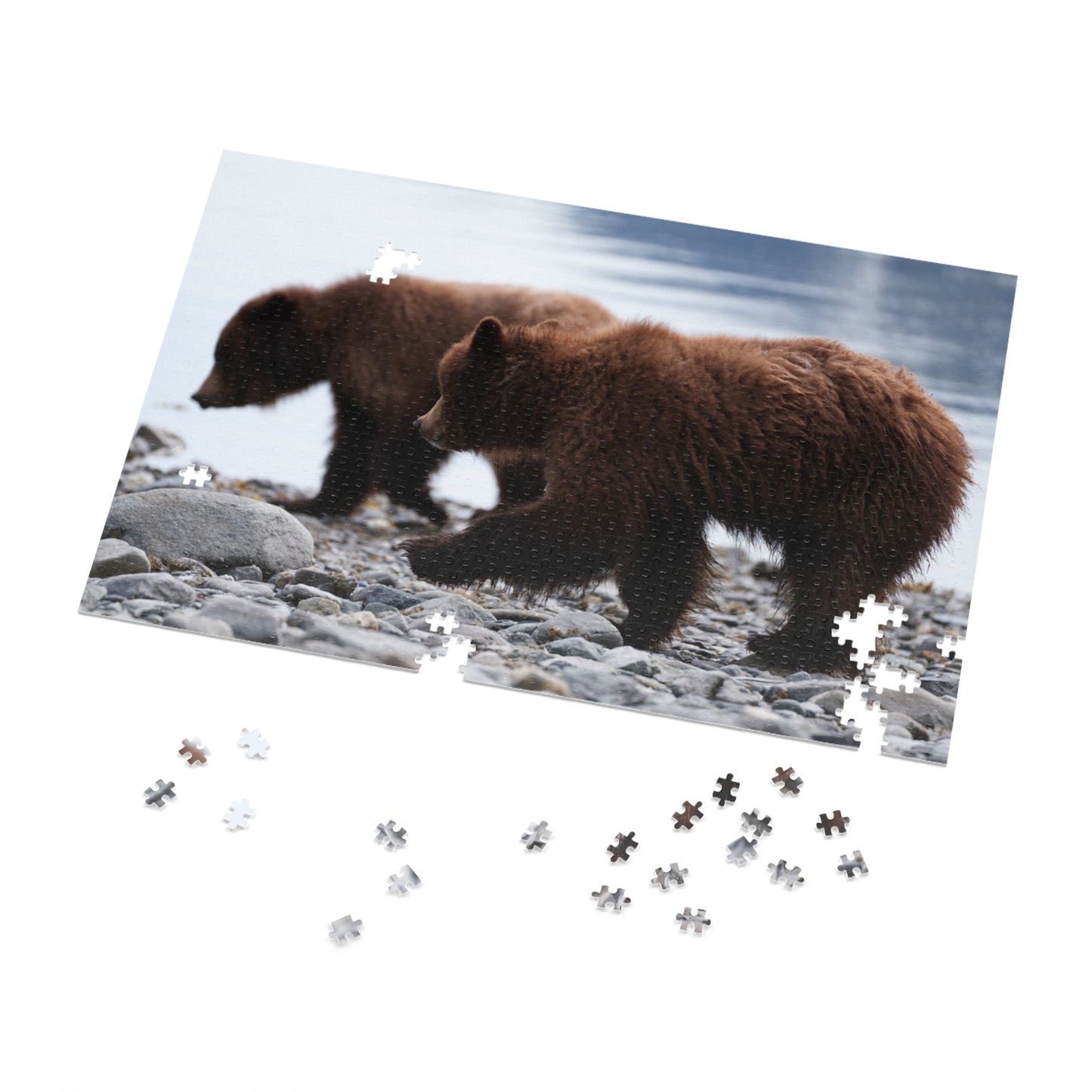 Cuddle Up with Grizzly Cubs!, Jigsaw Puzzle with Tin