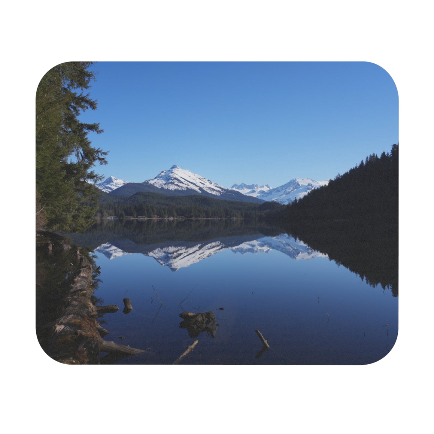 Reflections on a Lake… and on How Long Until Lunch, Rectangle Mouse Pad, Office Decor, Gift for Nature Lover