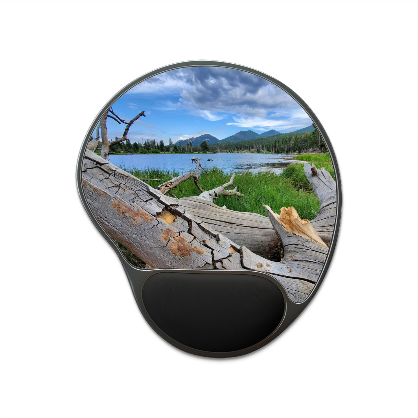 Rocky Mountain Lake Mouse Pad with Wrist Rest, Daydream Your Way Through 8 Hours with Comfy Wrist Support!