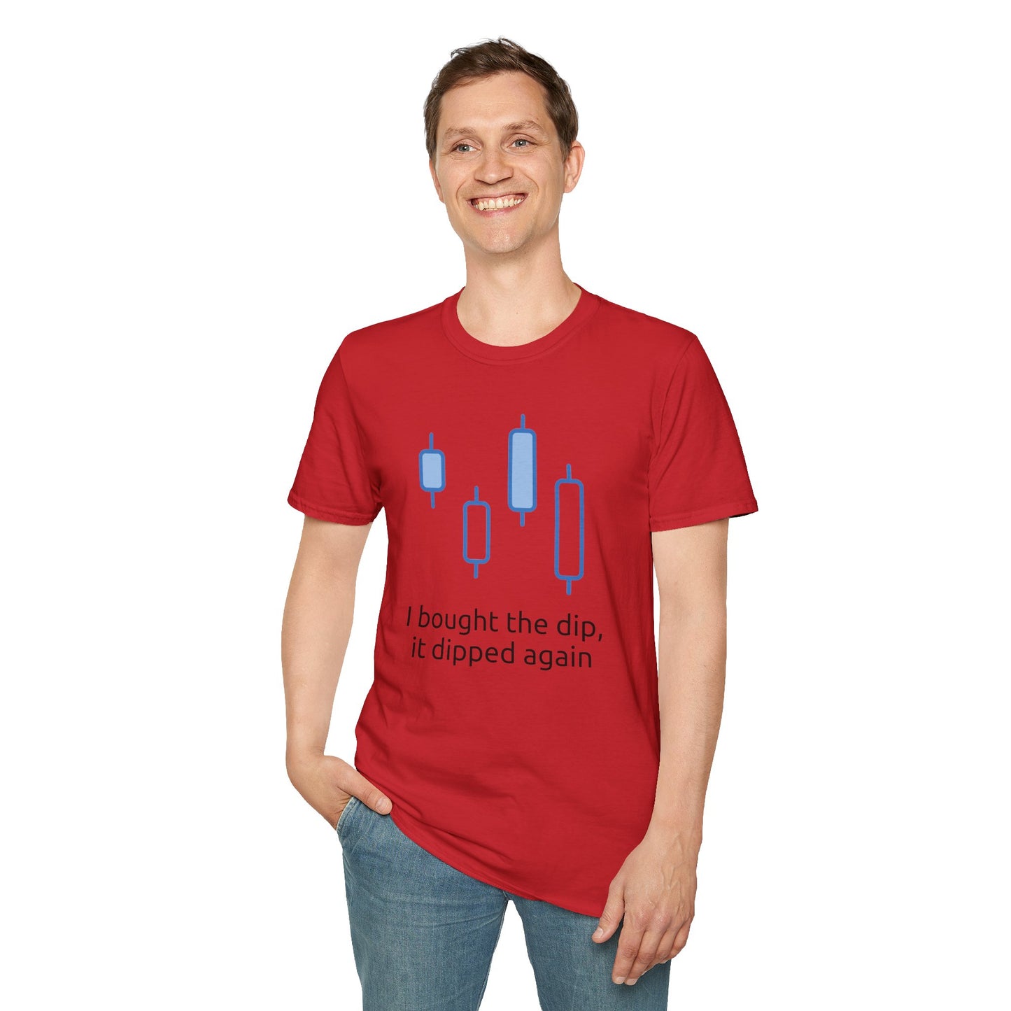 Buying the Dip-Crypto, Unisex T-Shirt - Trendy Financial Market Trader Shirt