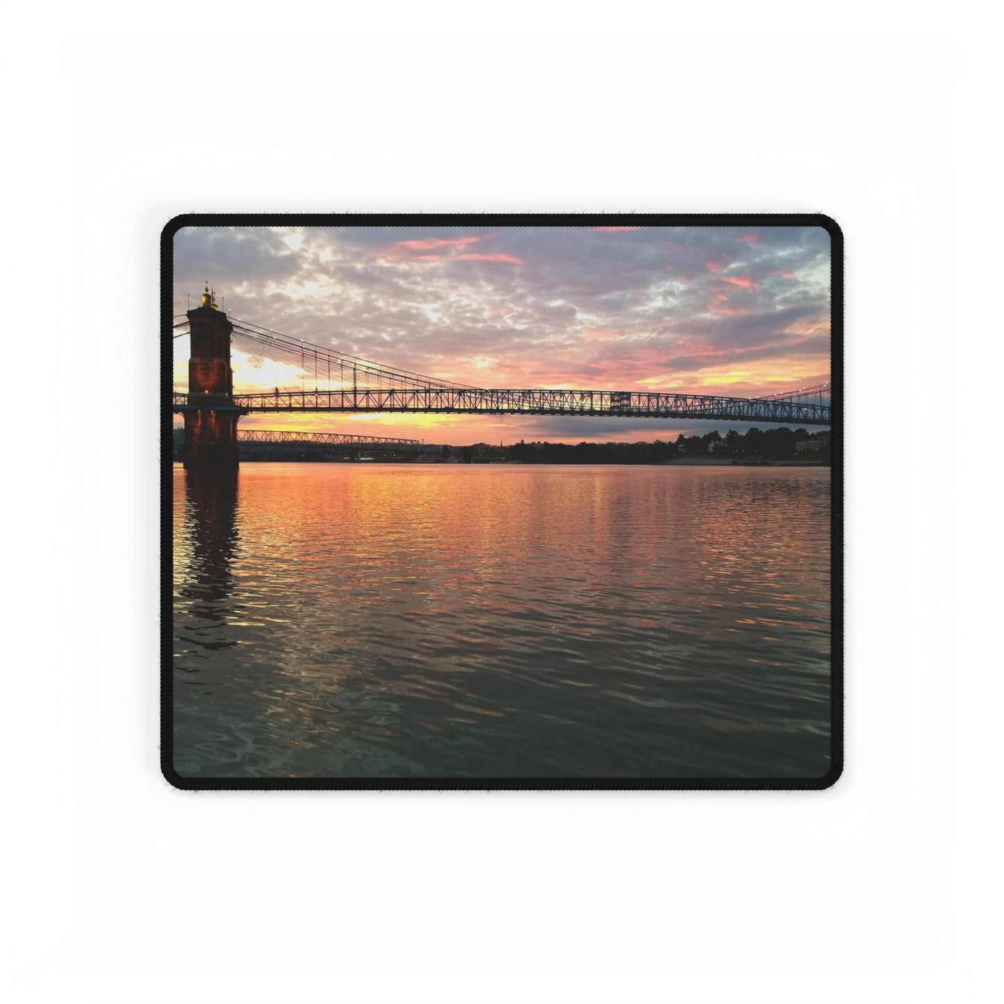 Ohio River Bridge Desk Mat, Cross the Bridge to Daydreams