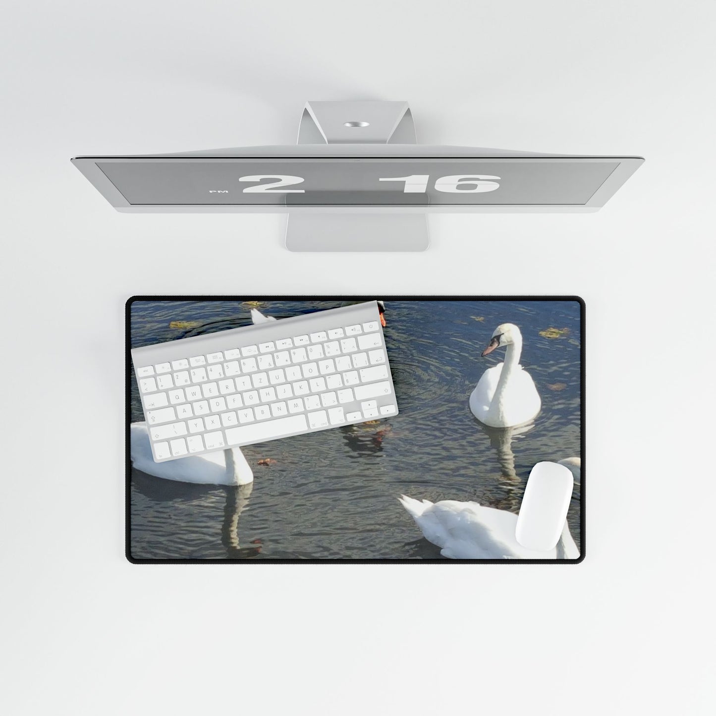 Swanning Around at Work: Because Who Doesn’t Love a Good Float?, Desk Mats, Nature Desk Accessory, Workspace Decor, Office Desk Pad, Desk Blotter, Home Office Gift