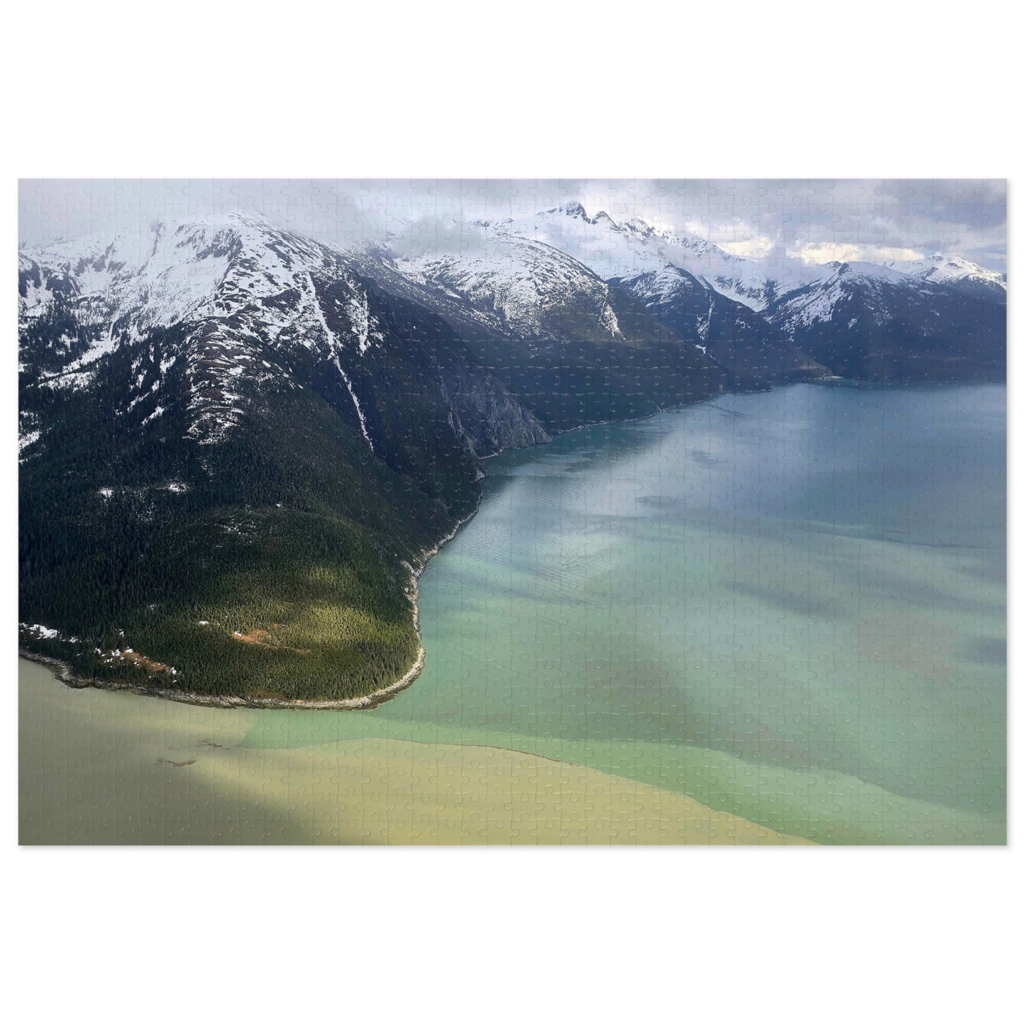 Where the Chill Meets the Tide, Jigsaw Puzzle, Glacial River Meeting the Ocean