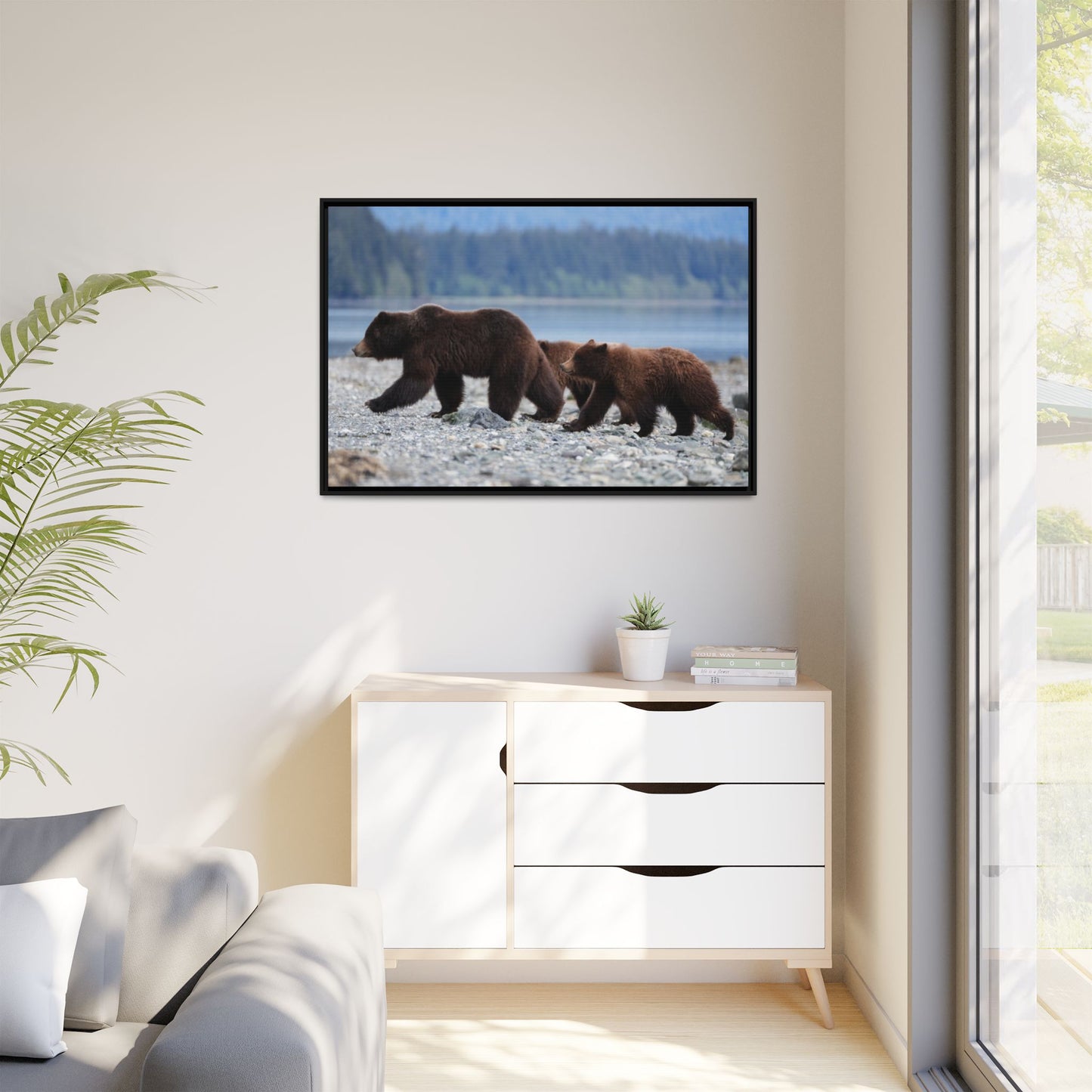 Mother Grizzly Bear & Cubs