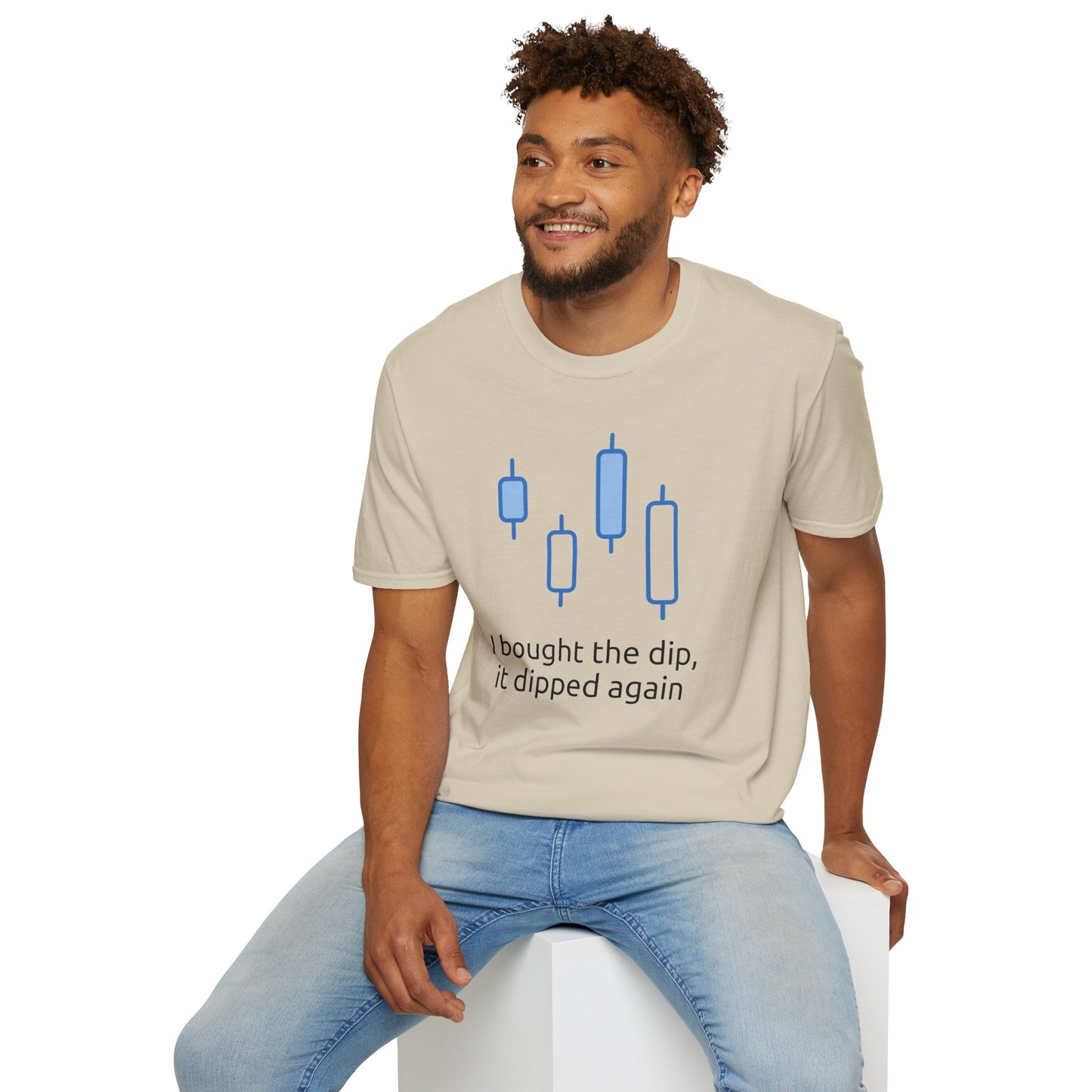 Buying the Dip-Crypto, Unisex T-Shirt - Trendy Financial Market Trader Shirt