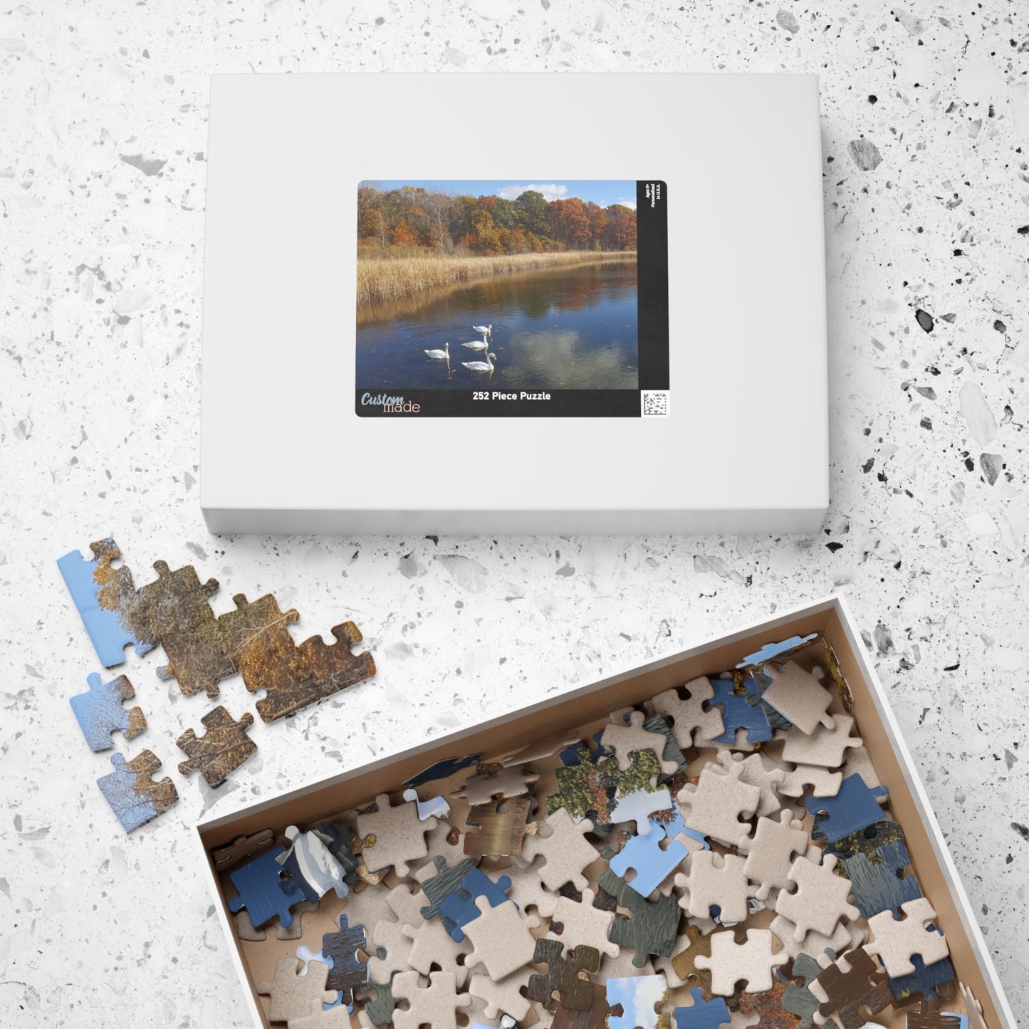 Swan Dive into Puzzling Serenity, Jigsaw Puzzle, Nature Scene, Relaxing Activity, Wildlife Lover Gift