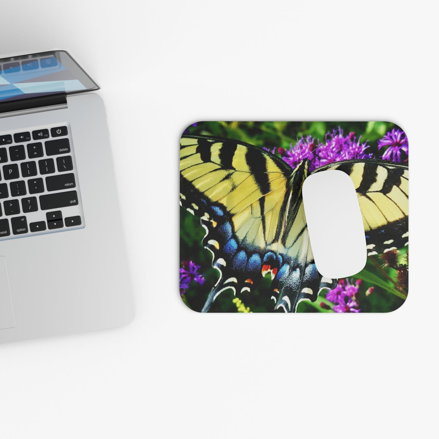 Drifting Through the Workday—Like a Butterfly in a Breeze Mouse Pad, Nature Office Decor, Floral Rectangle Mousepad, Gift for Nature Lover