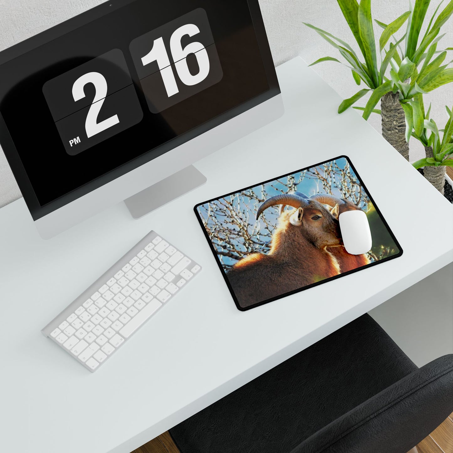 Aoudad Sheep Desk Mat, Workday Escape, One Daydream at a Time