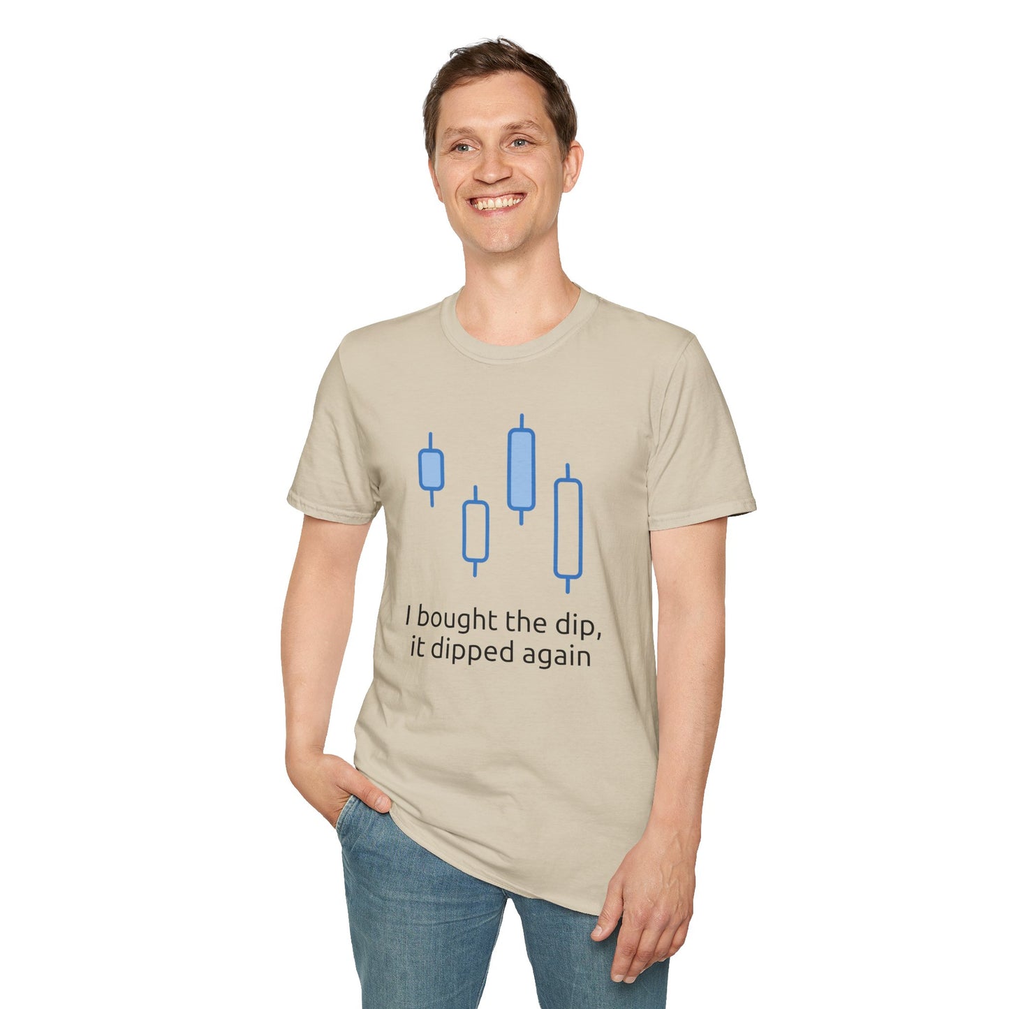 Buying the Dip-Crypto, Unisex T-Shirt - Trendy Financial Market Trader Shirt