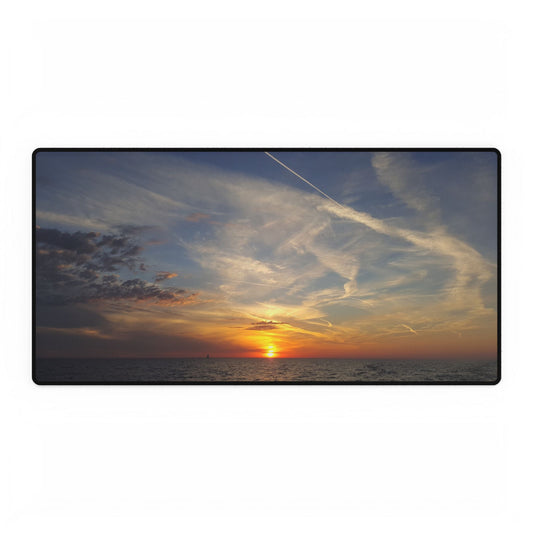 Sunset Serenity: Your Desk’s Ticket to Lake Erie Bliss, Desk Mat, Office Accessories, Work Desk Decor, Mouse Pad, Desk Pad